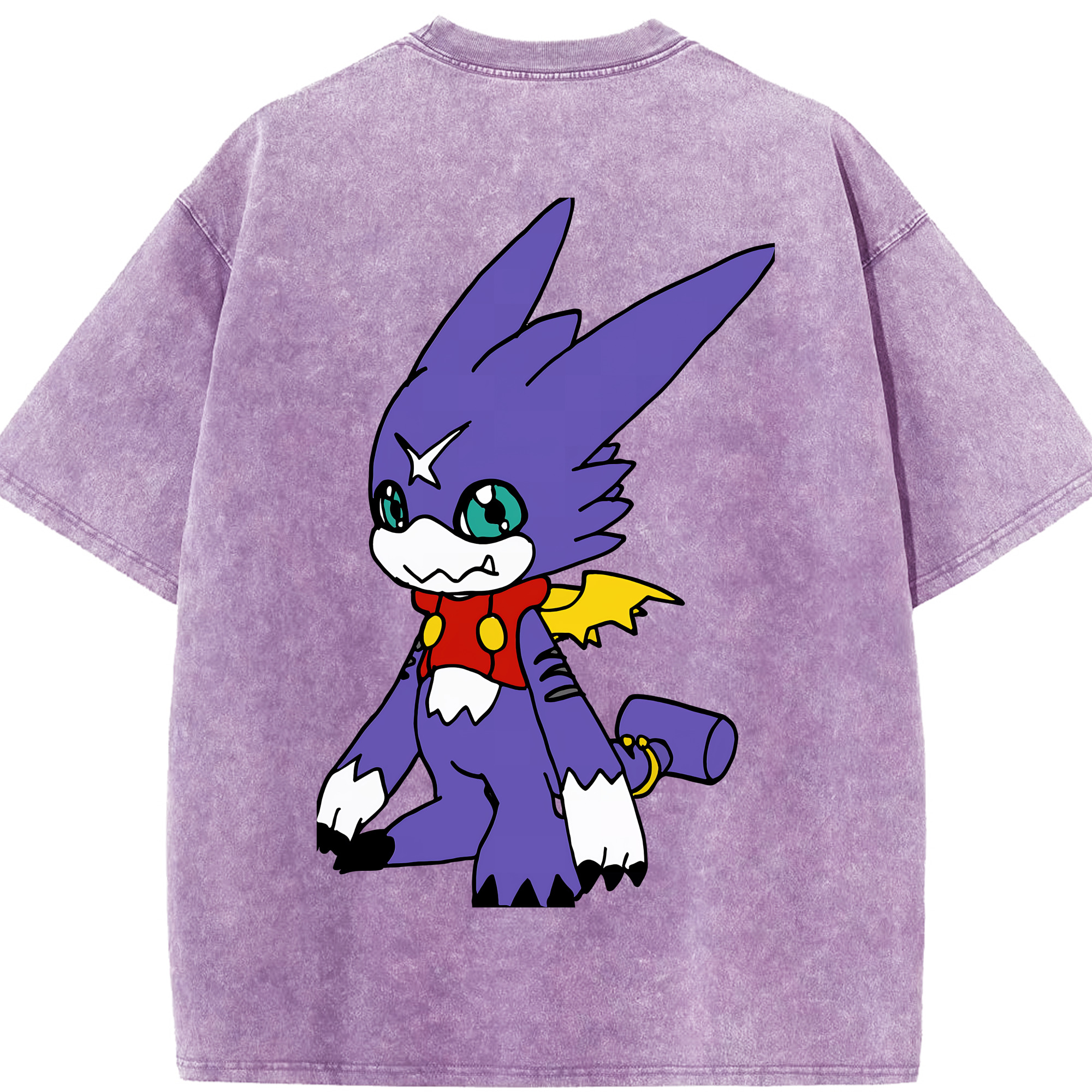 （画像用） Digimon デジタルモンスター/デジモン 綿100% ヴィンテージ風 半袖Tシャツ（背面プリント）
