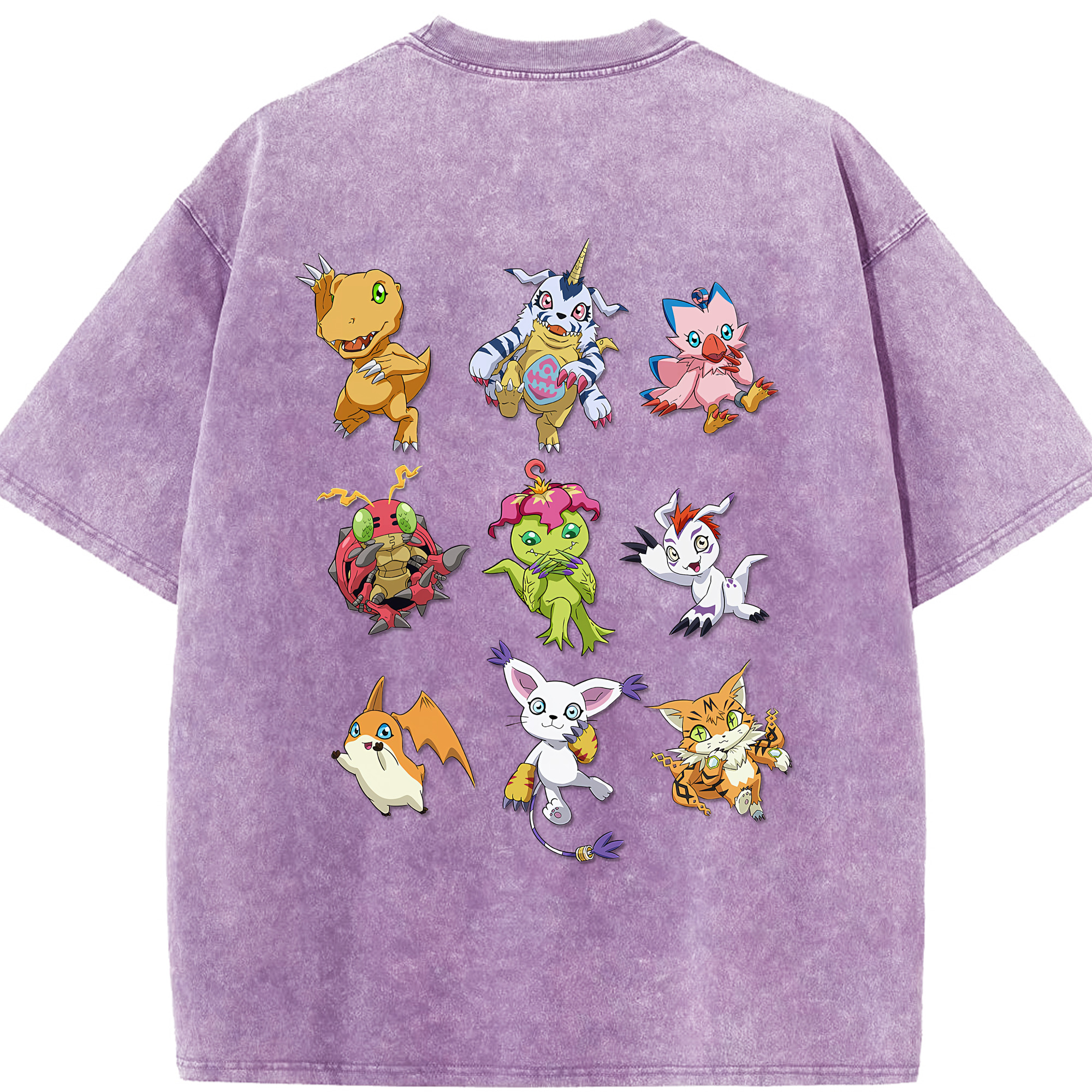 （画像用） Digimon デジタルモンスター/デジモン 綿100% ヴィンテージ風 半袖Tシャツ（背面プリント）