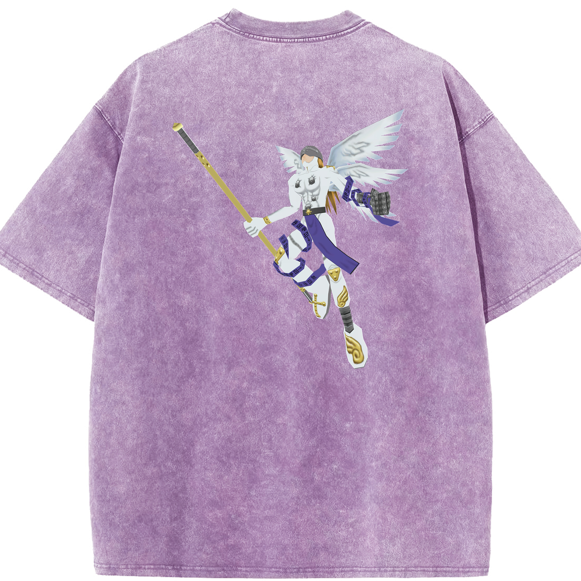 （画像用） Digimon デジタルモンスター/デジモン 綿100% ヴィンテージ風 半袖Tシャツ（背面プリント）