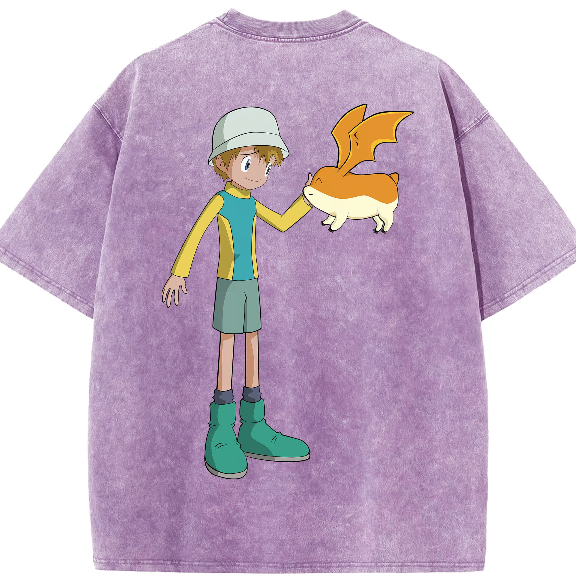 （画像用） Digimon デジタルモンスター/デジモン 綿100% ヴィンテージ風 半袖Tシャツ（背面プリント）