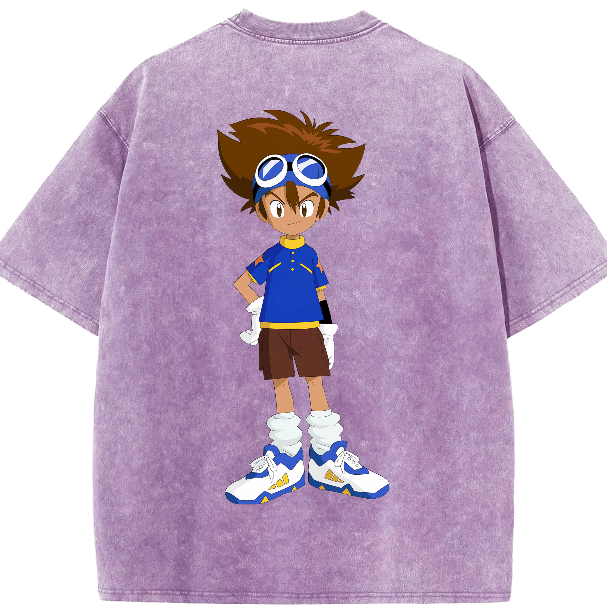 （画像用） Digimon デジタルモンスター/デジモン 綿100% ヴィンテージ風 半袖Tシャツ（背面プリント）