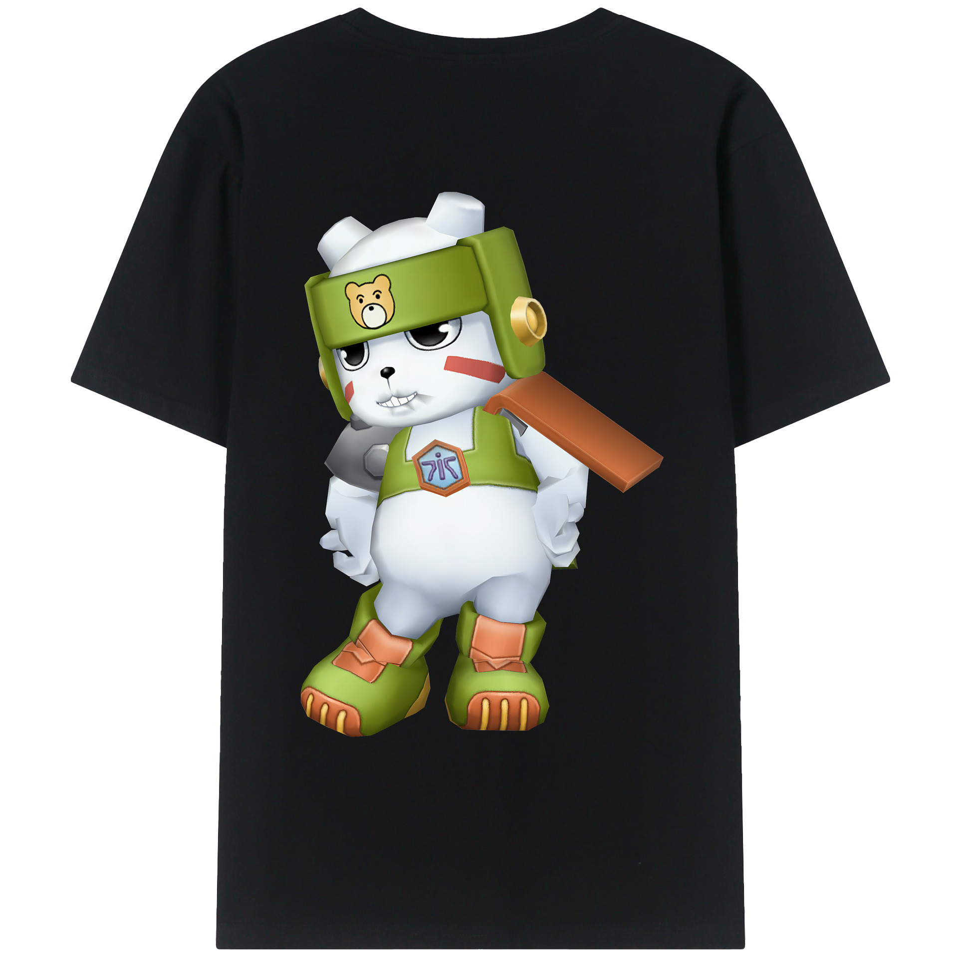 （画像用） Digimon デジタルモンスター/デジモン 綿100％ メンズ半袖Tシャツ（バックプリント） 通気性