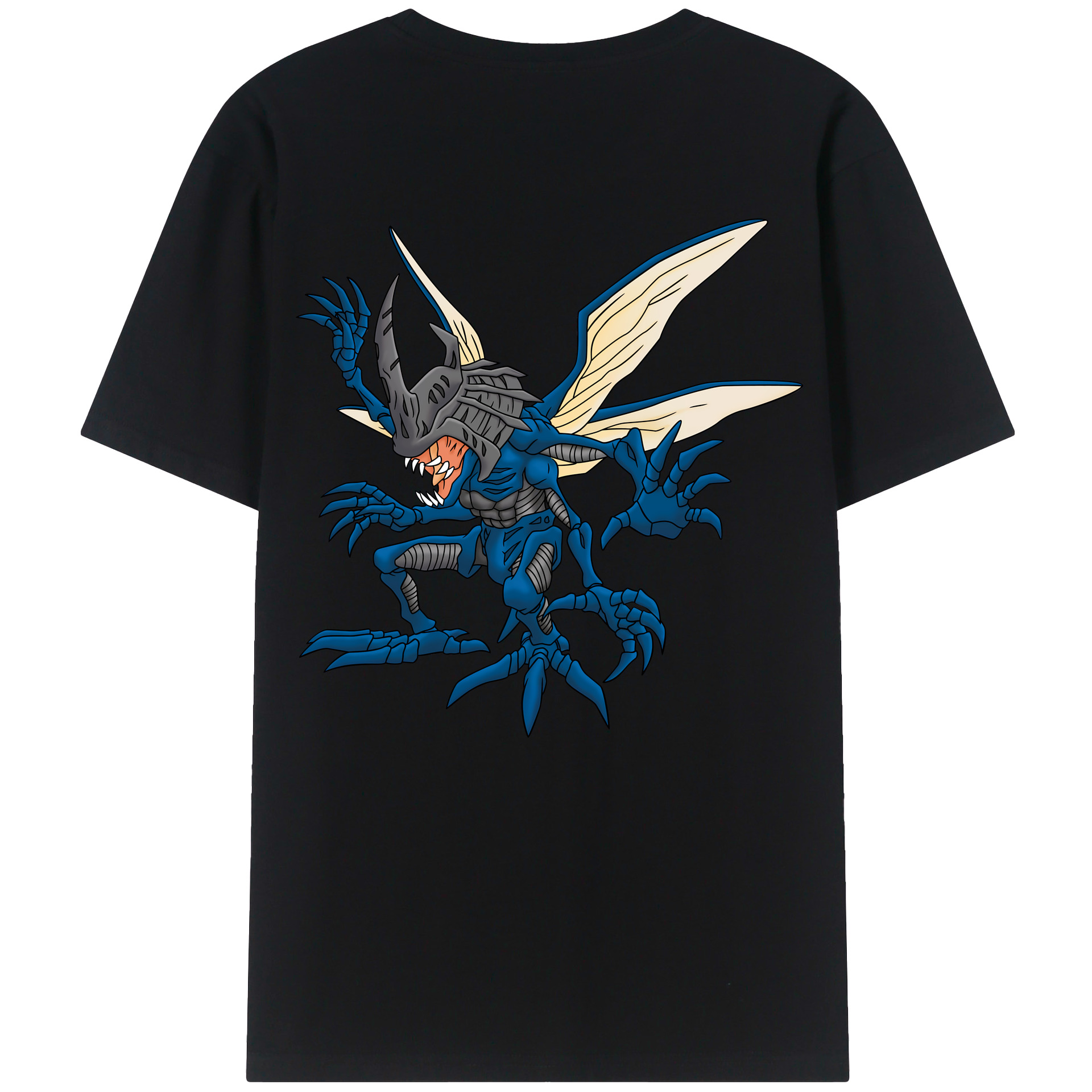 （画像用） Digimon デジタルモンスター/デジモン 綿100％ メンズ半袖Tシャツ（バックプリント） 通気性