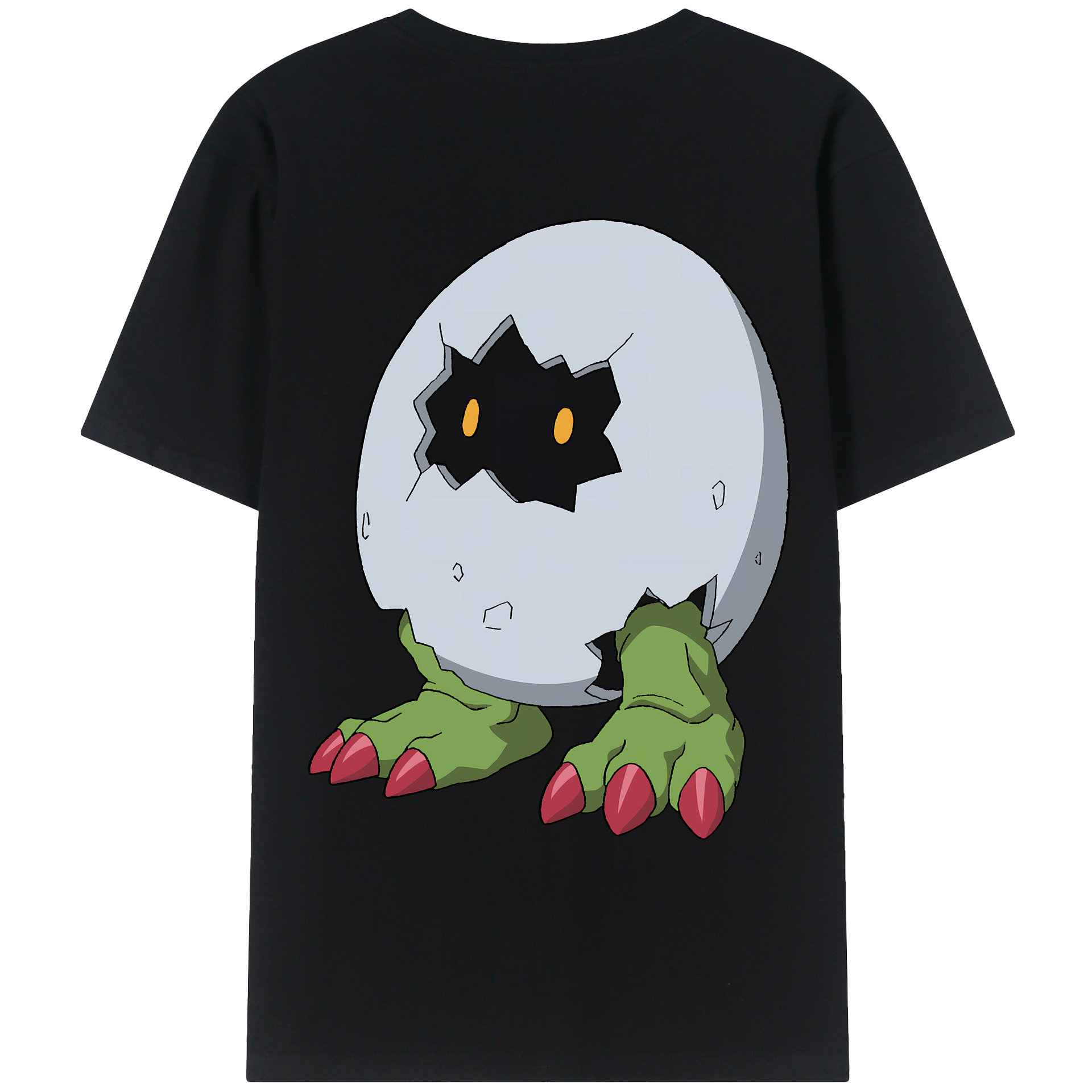 （画像用） Digimon デジタルモンスター/デジモン 綿100％ メンズ半袖Tシャツ（バックプリント） 通気性