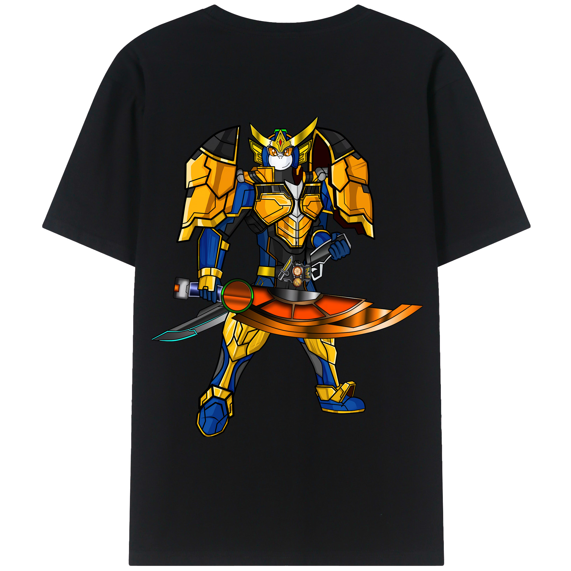 （画像用） Digimon デジタルモンスター/デジモン 綿100％ メンズ半袖Tシャツ（バックプリント） 通気性