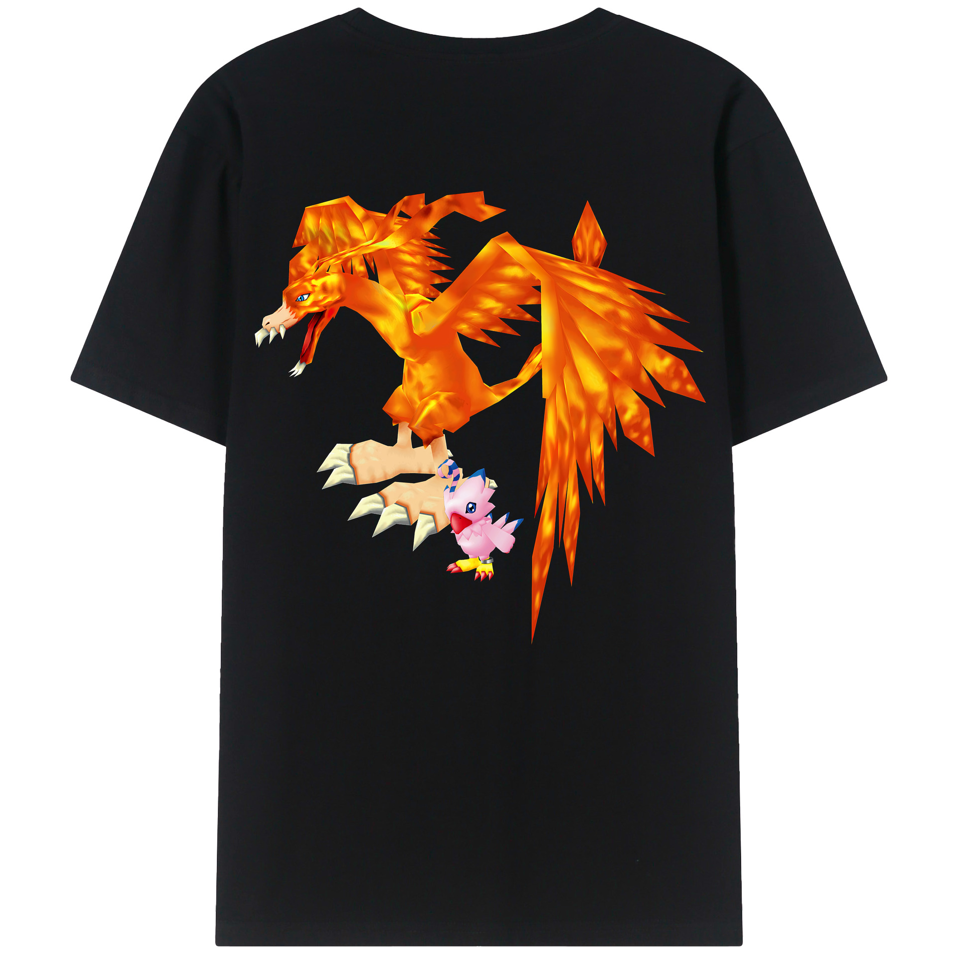 （画像用） Digimon デジタルモンスター/デジモン 綿100％ メンズ半袖Tシャツ（バックプリント） 通気性