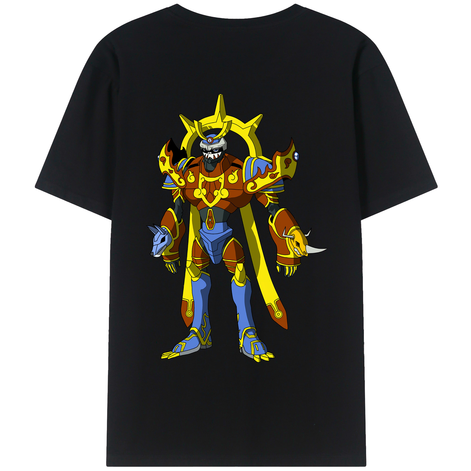 （画像用） Digimon デジタルモンスター/デジモン 綿100％ メンズ半袖Tシャツ（バックプリント） 通気性