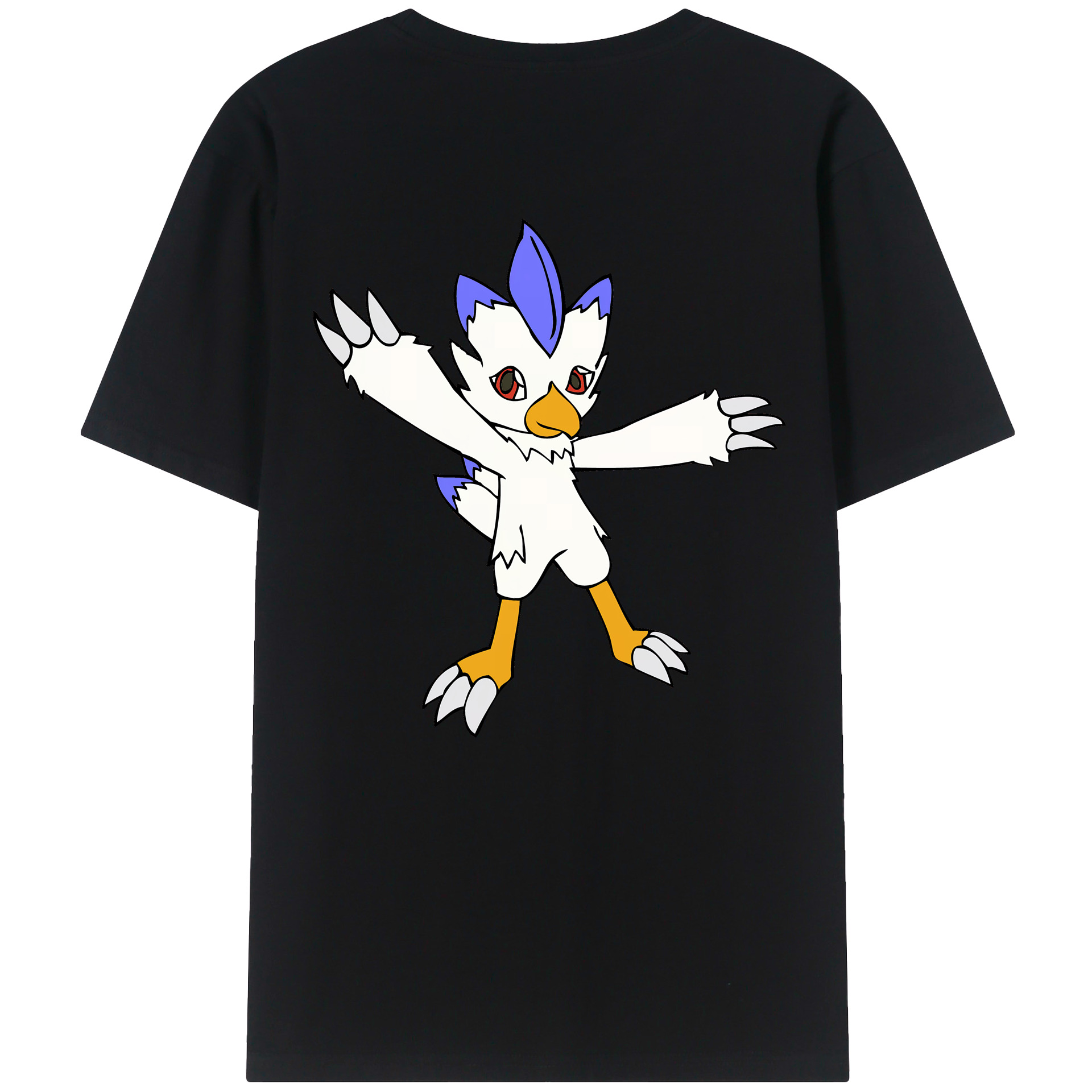 （画像用） Digimon デジタルモンスター/デジモン 綿100％ メンズ半袖Tシャツ（バックプリント） 通気性