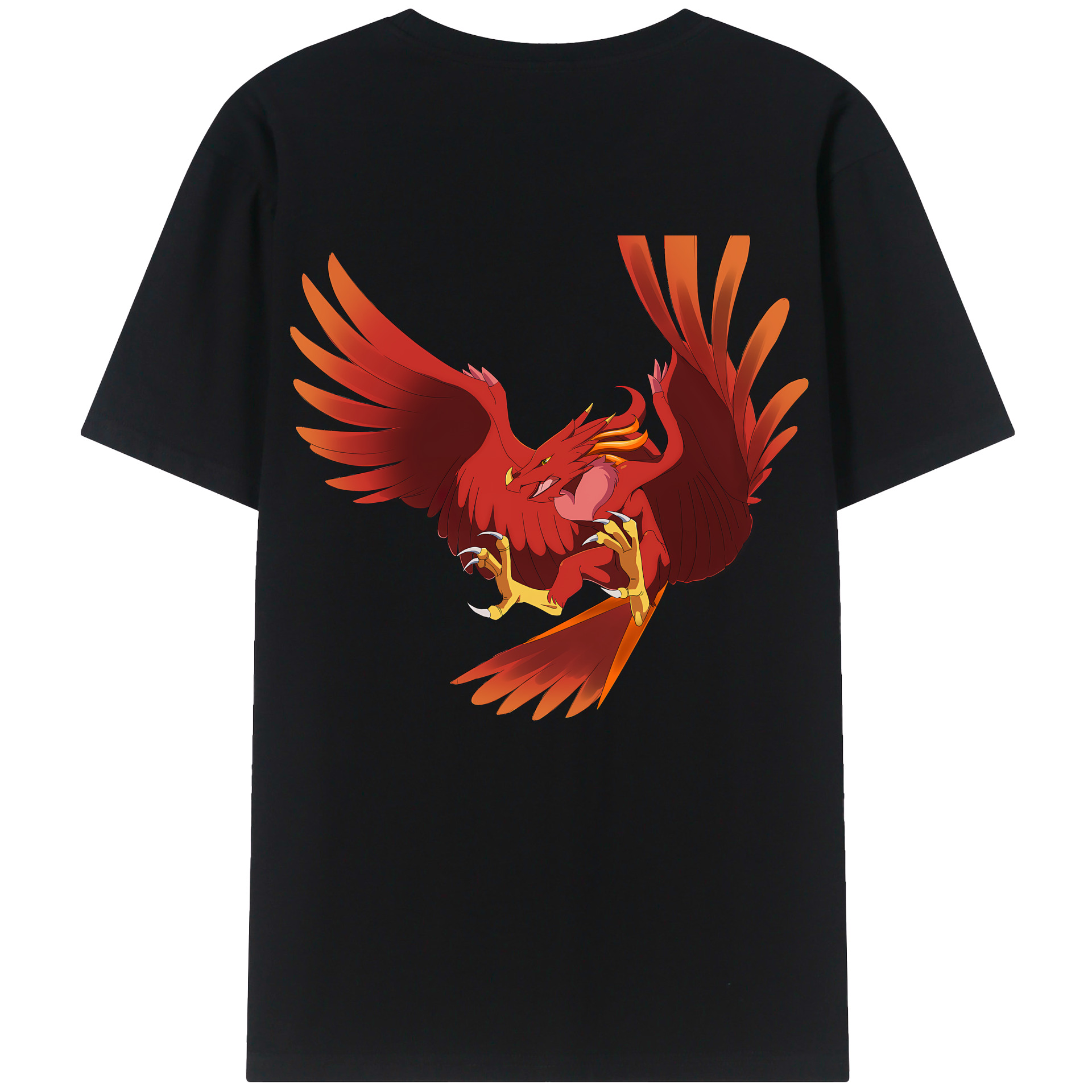 （画像用） Digimon デジタルモンスター/デジモン 綿100％ メンズ半袖Tシャツ（バックプリント） 通気性