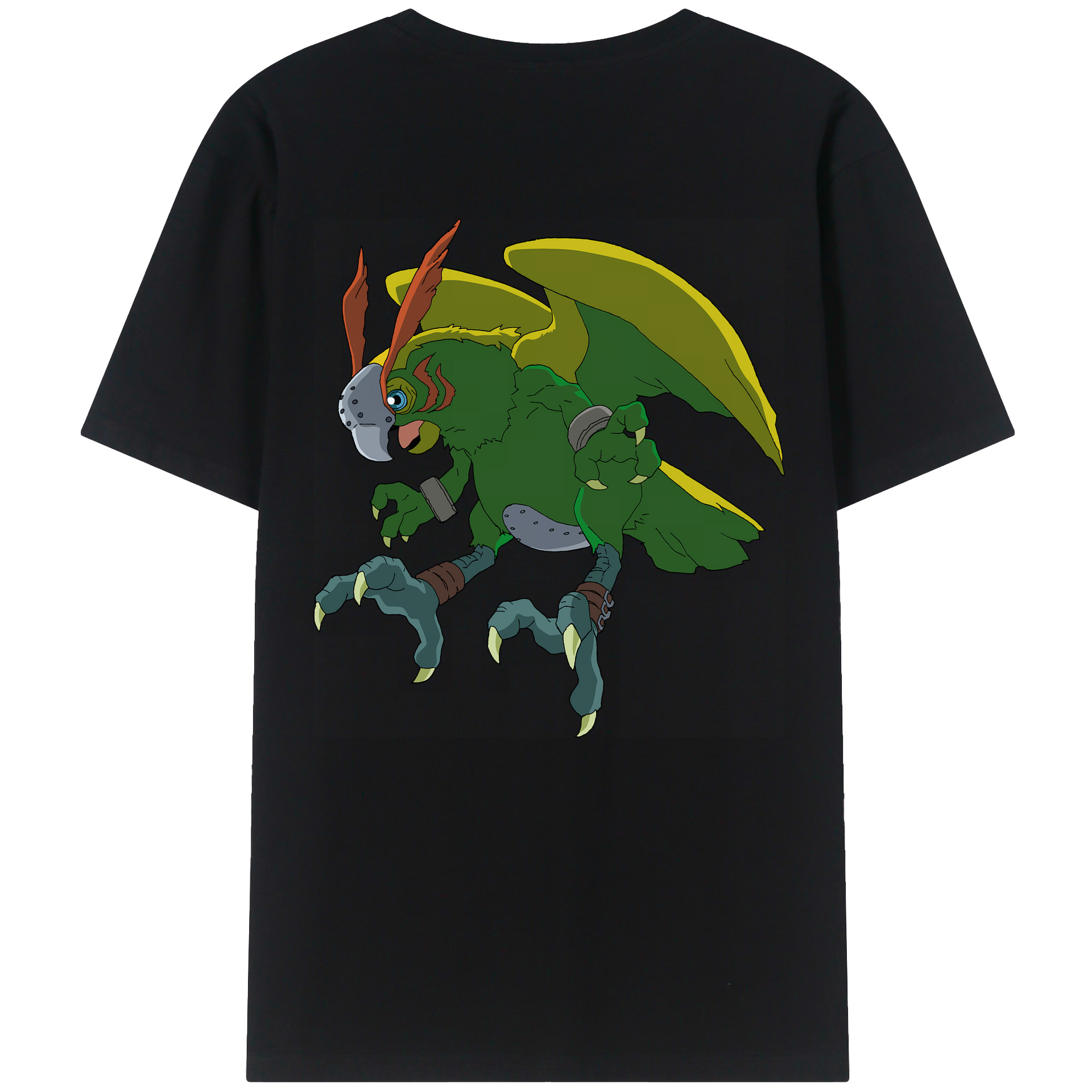 （画像用） Digimon デジタルモンスター/デジモン 綿100％ メンズ半袖Tシャツ（バックプリント） 通気性