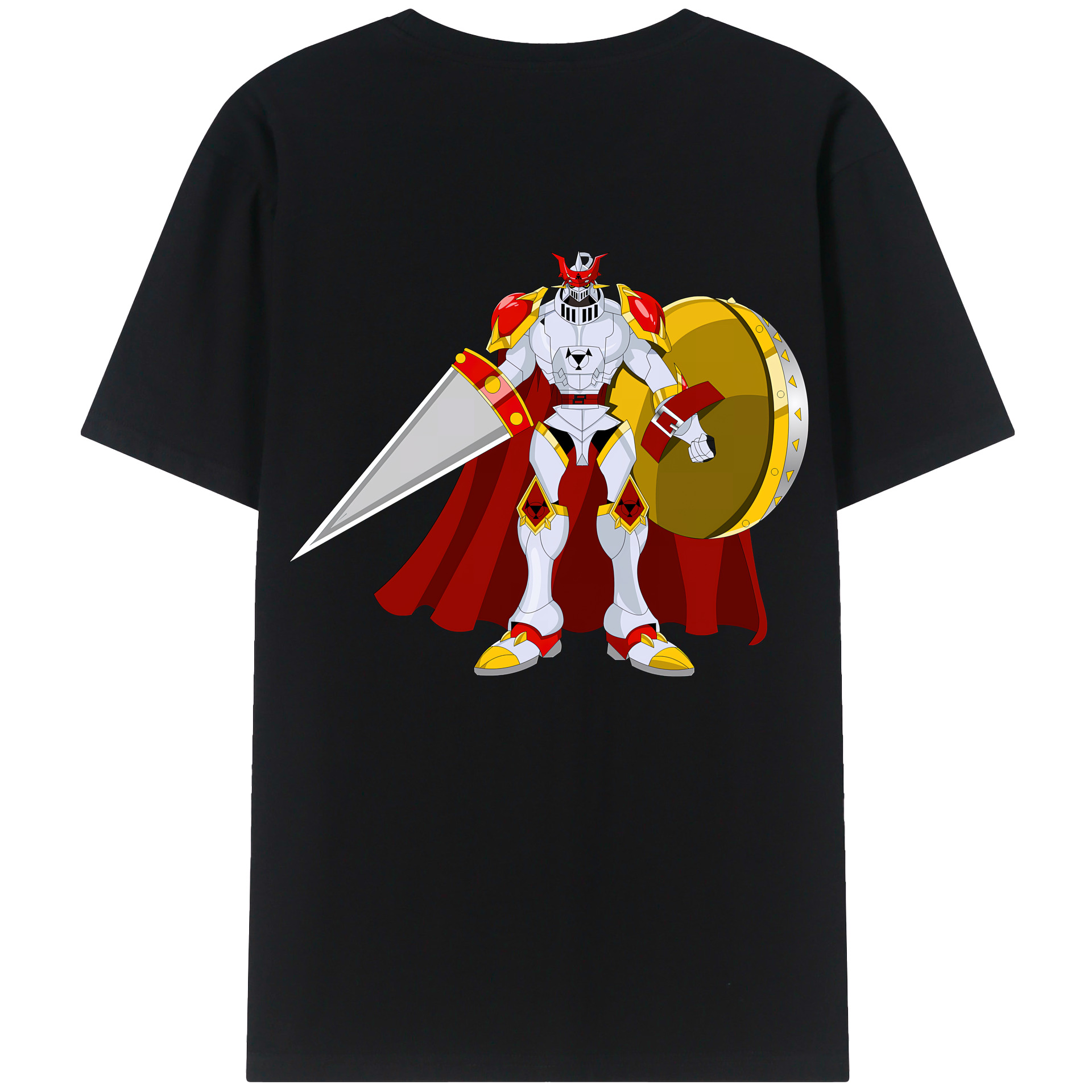 （画像用） Digimon デジタルモンスター/デジモン 綿100％ メンズ半袖Tシャツ（バックプリント） 通気性