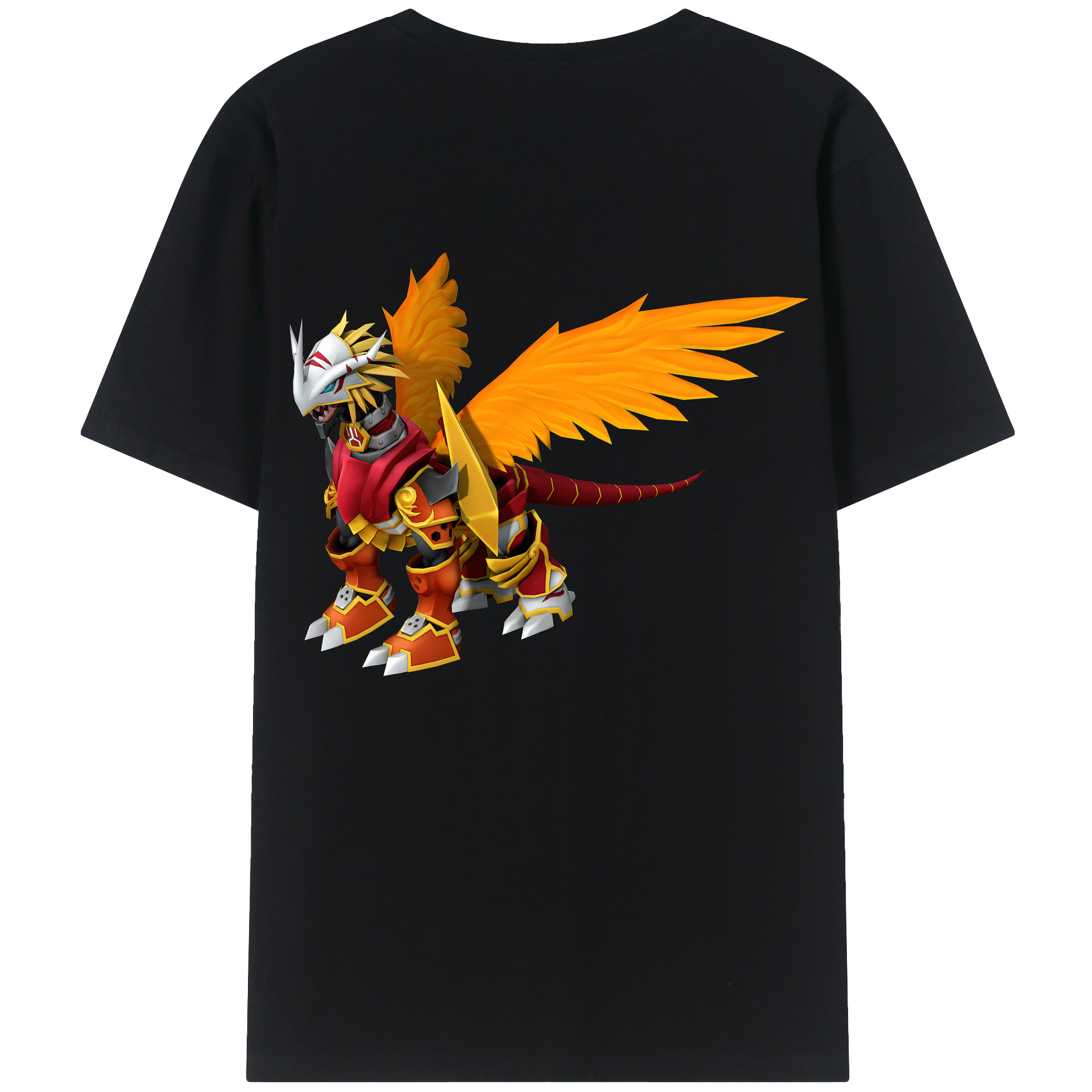 （画像用） Digimon デジタルモンスター/デジモン 綿100％ メンズ半袖Tシャツ（バックプリント） 通気性