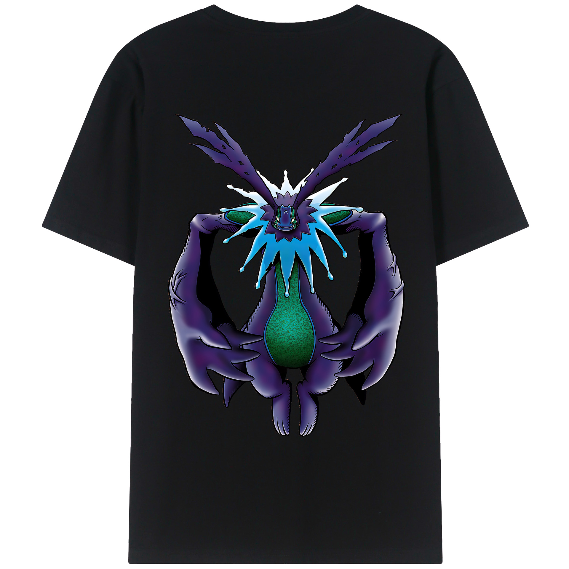 （画像用） Digimon デジタルモンスター/デジモン 綿100％ メンズ半袖Tシャツ（バックプリント） 通気性