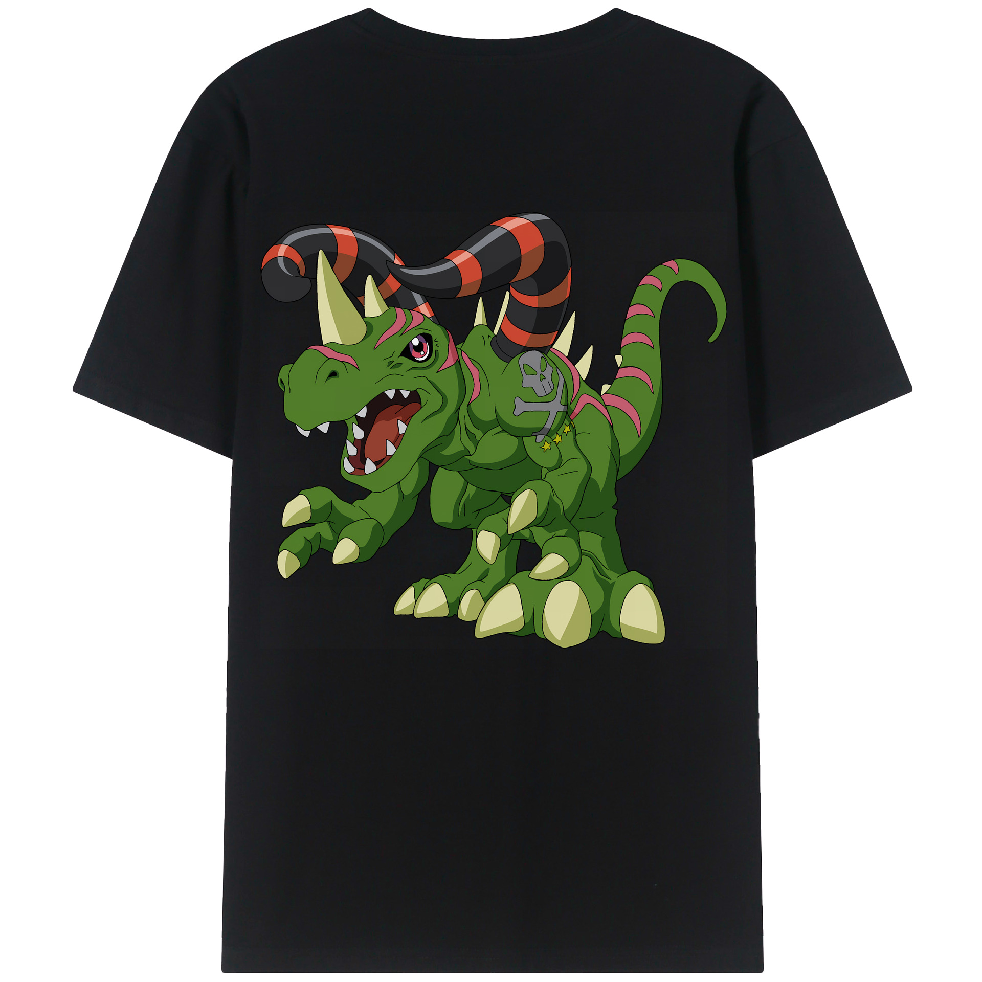 （画像用） Digimon デジタルモンスター/デジモン 綿100％ メンズ半袖Tシャツ（バックプリント） 通気性