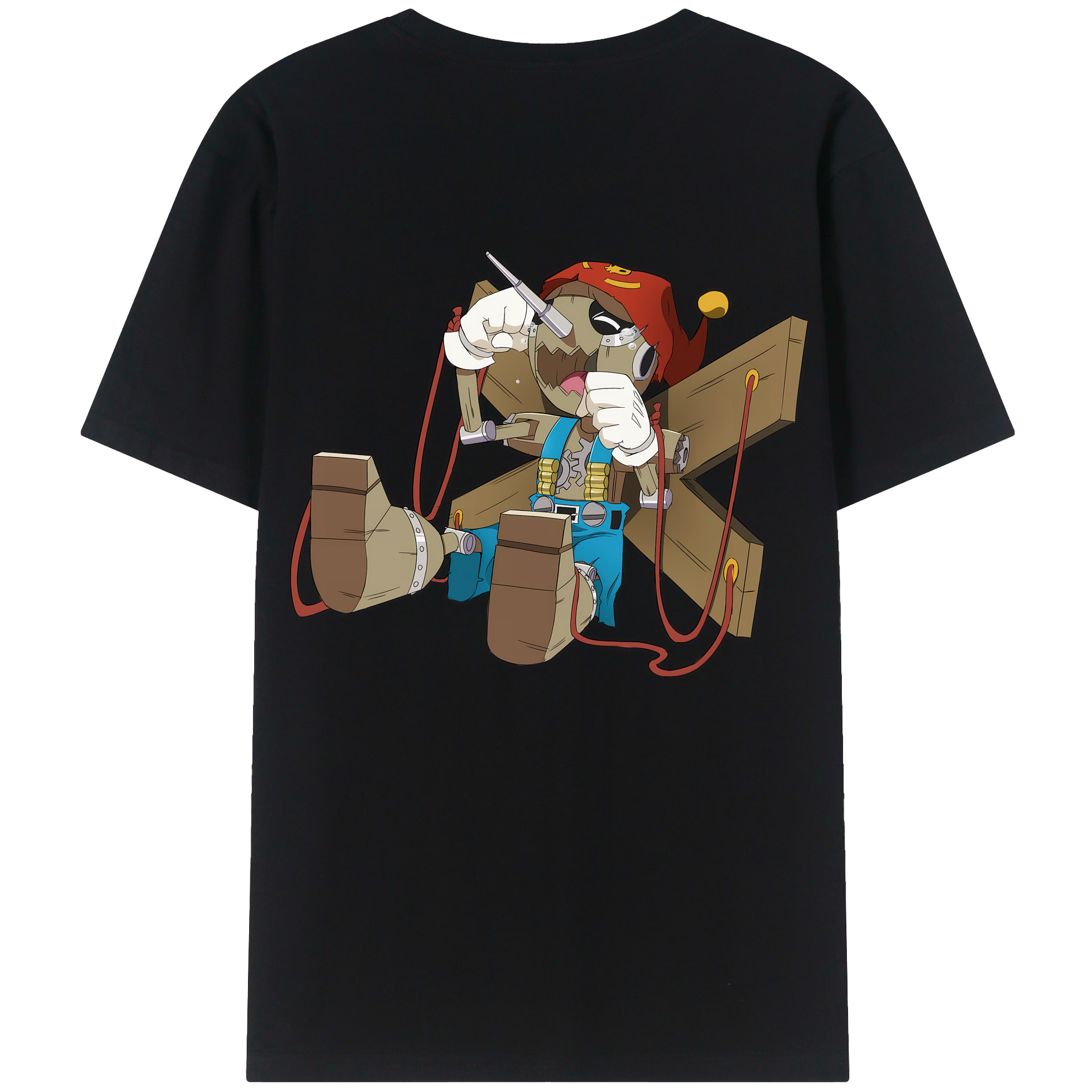 （画像用） Digimon デジタルモンスター/デジモン 綿100％ メンズ半袖Tシャツ（バックプリント） 通気性
