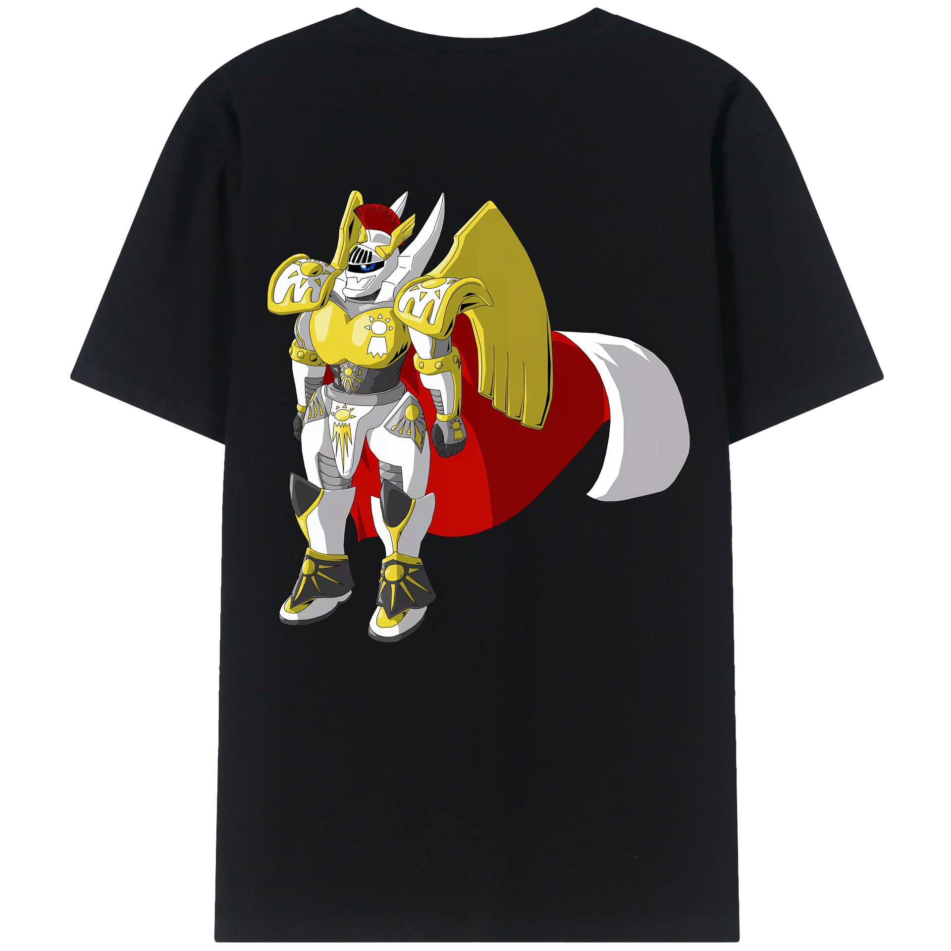 （画像用） Digimon デジタルモンスター/デジモン 綿100％ メンズ半袖Tシャツ（バックプリント） 通気性