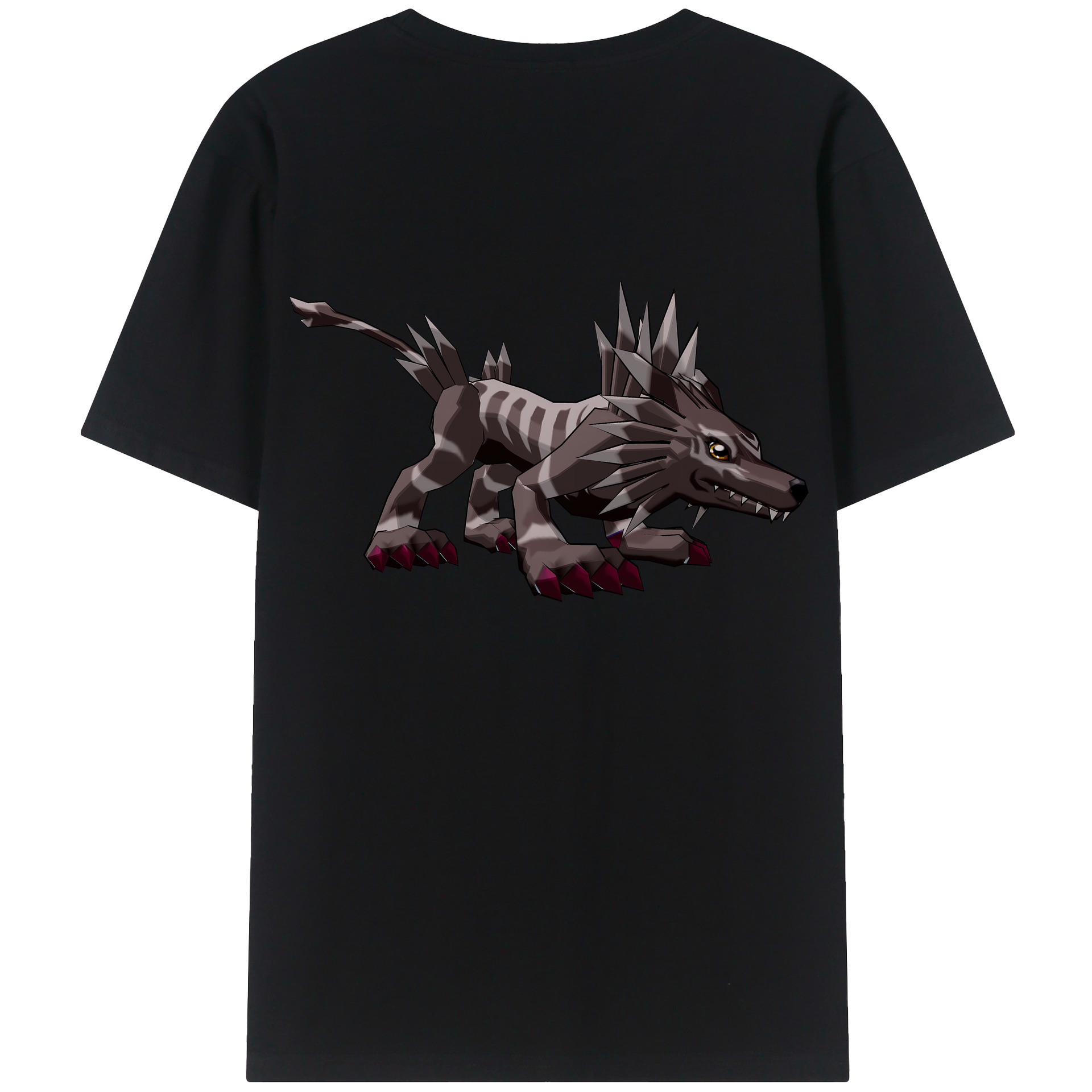 （画像用） Digimon デジタルモンスター/デジモン 綿100％ メンズ半袖Tシャツ（バックプリント） 通気性