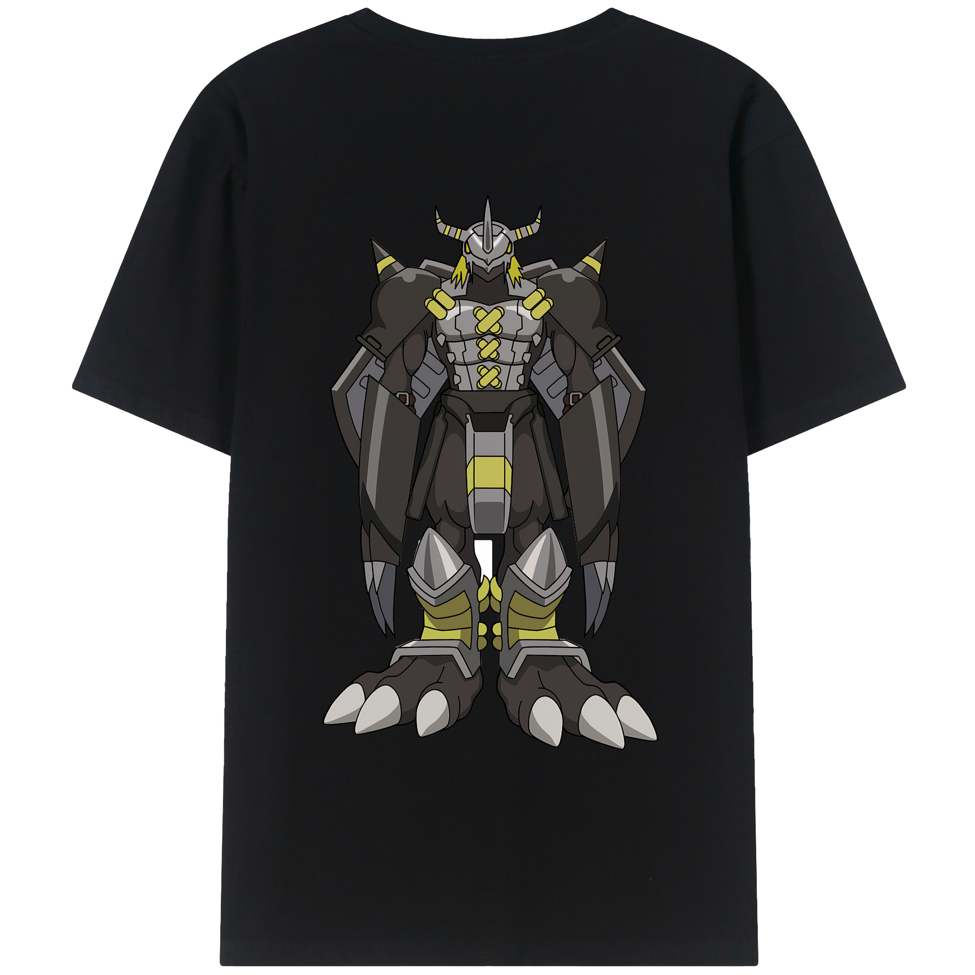 （画像用） Digimon デジタルモンスター/デジモン 綿100％ メンズ半袖Tシャツ（バックプリント） 通気性