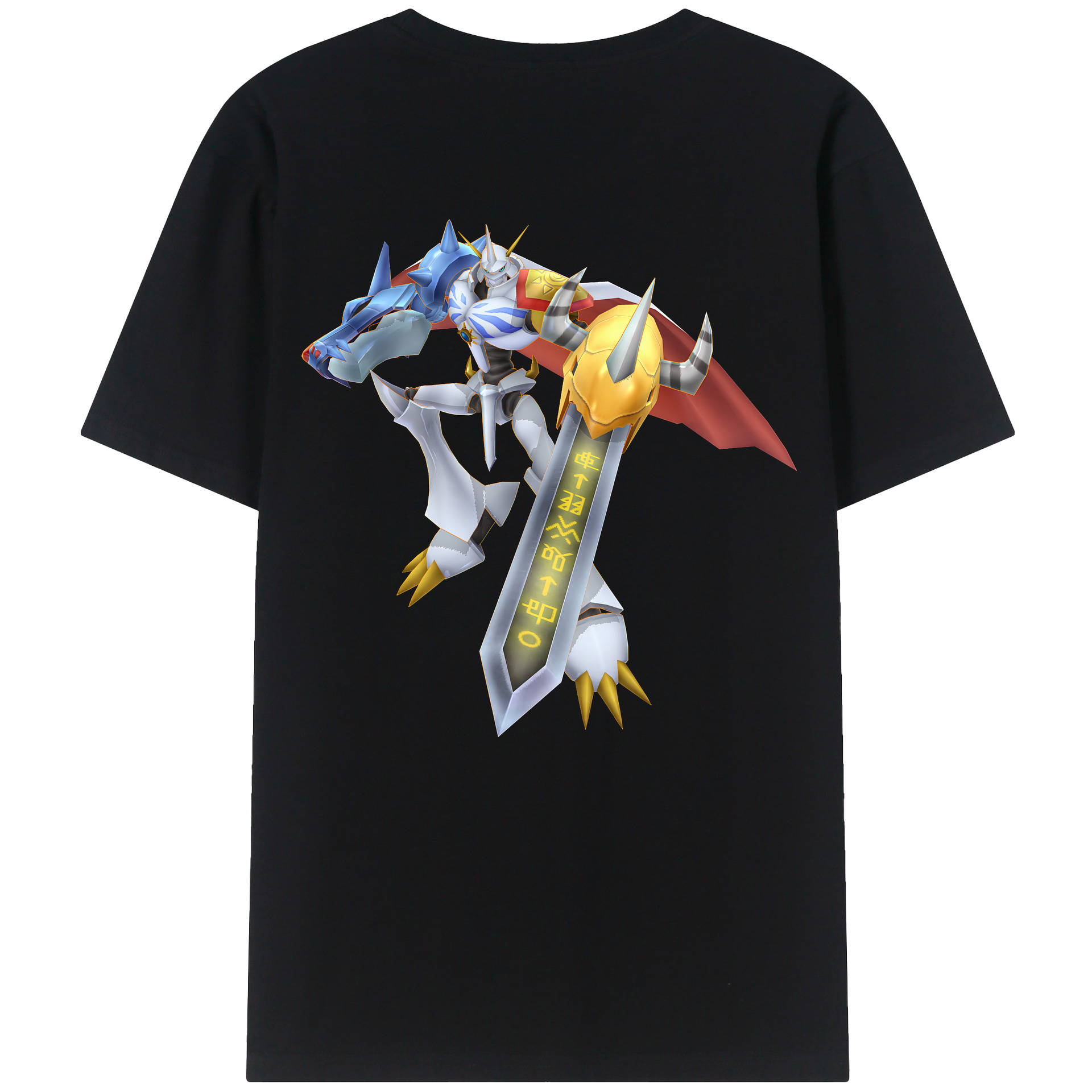 （画像用） Digimon デジタルモンスター/デジモン 綿100％ メンズ半袖Tシャツ（バックプリント） 通気性