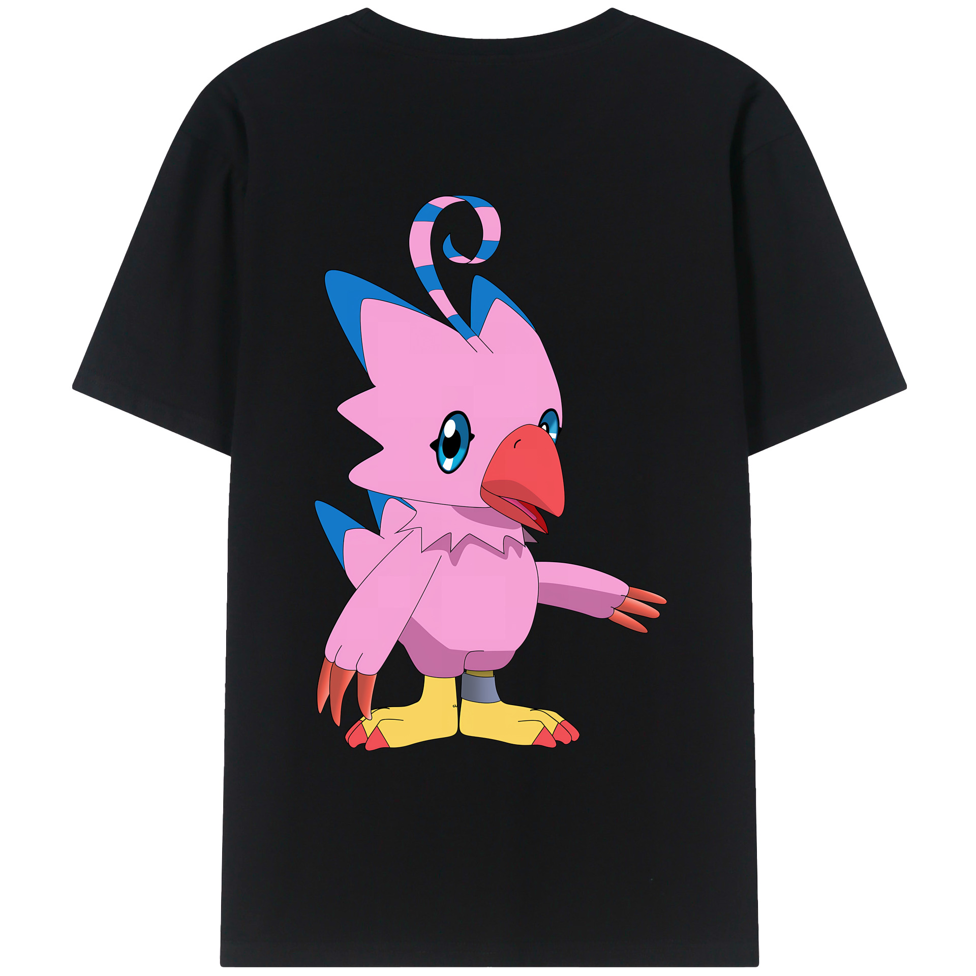 （画像用） Digimon デジタルモンスター/デジモン 綿100％ メンズ半袖Tシャツ（バックプリント） 通気性