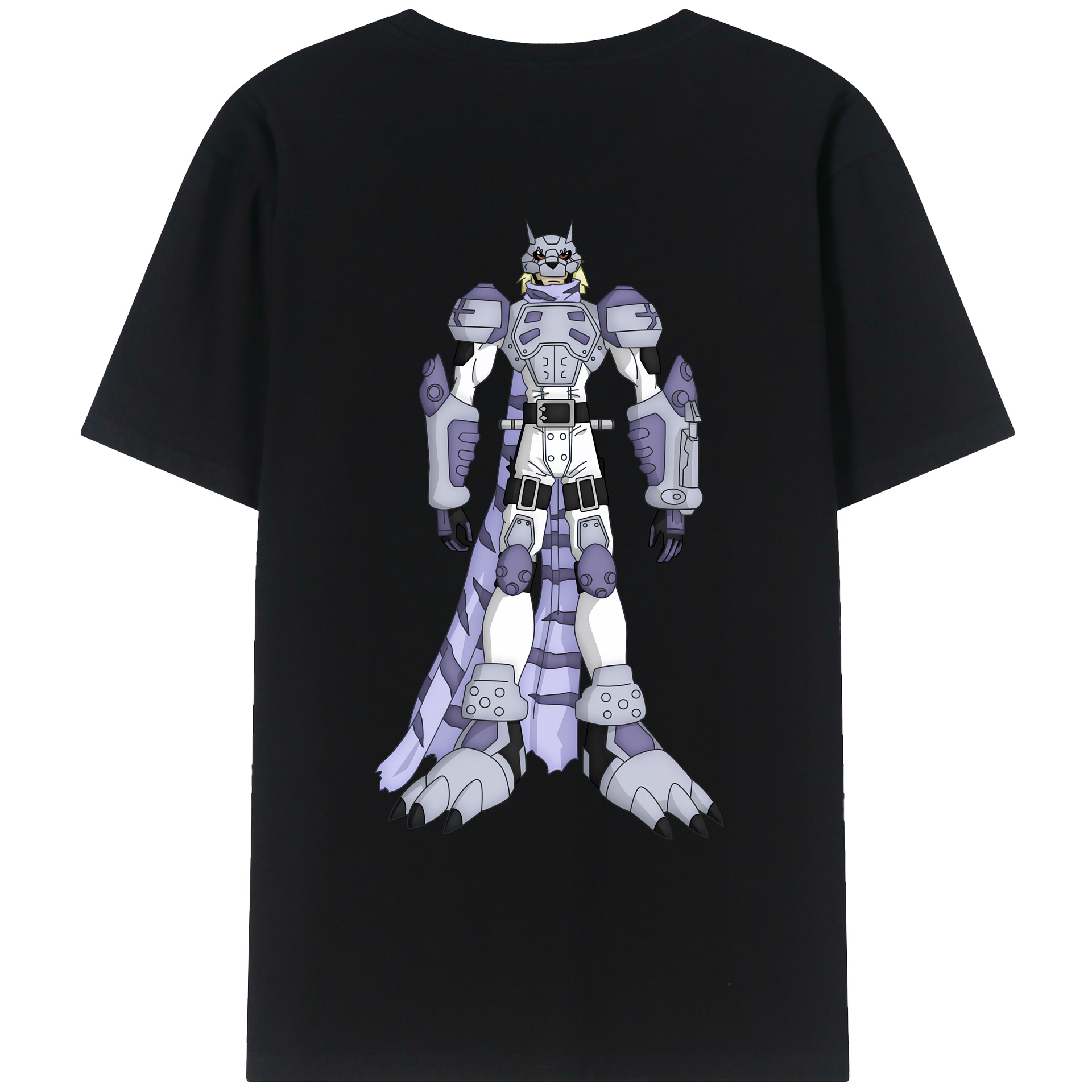 （画像用） Digimon デジタルモンスター/デジモン 綿100％ メンズ半袖Tシャツ（バックプリント） 通気性