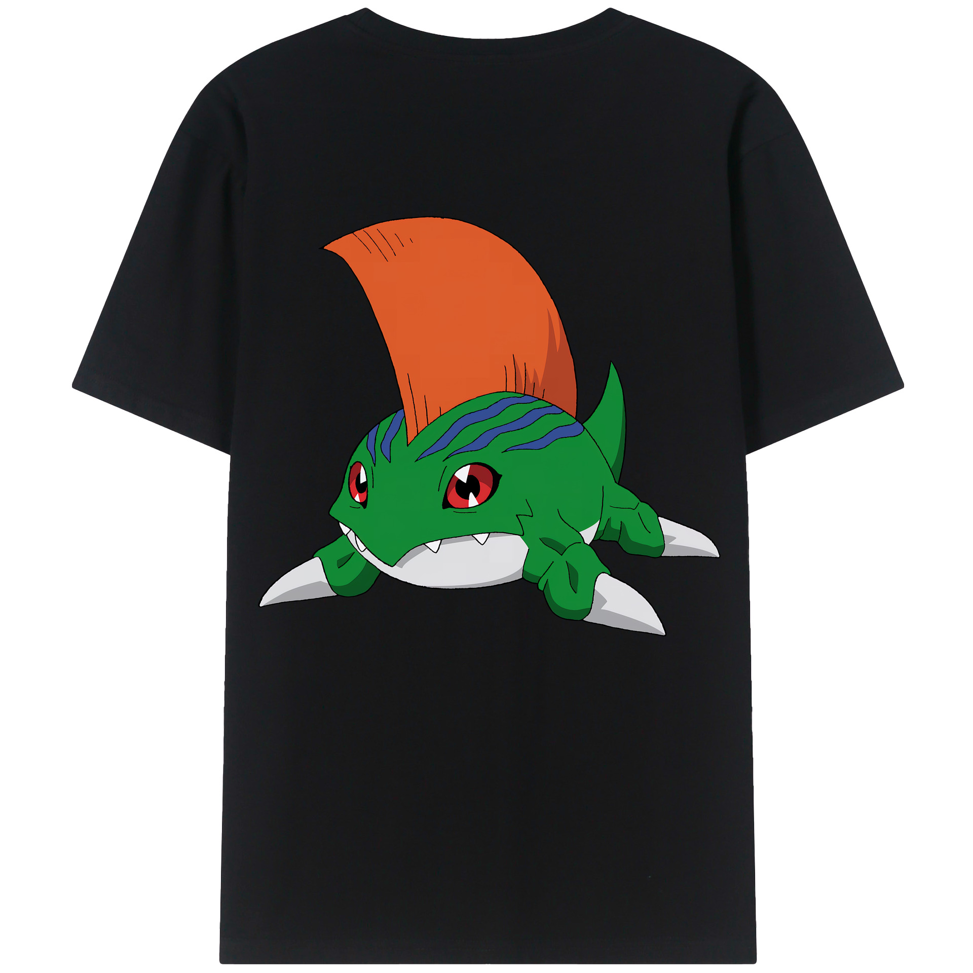 （画像用） Digimon デジタルモンスター/デジモン 綿100％ メンズ半袖Tシャツ（バックプリント） 通気性