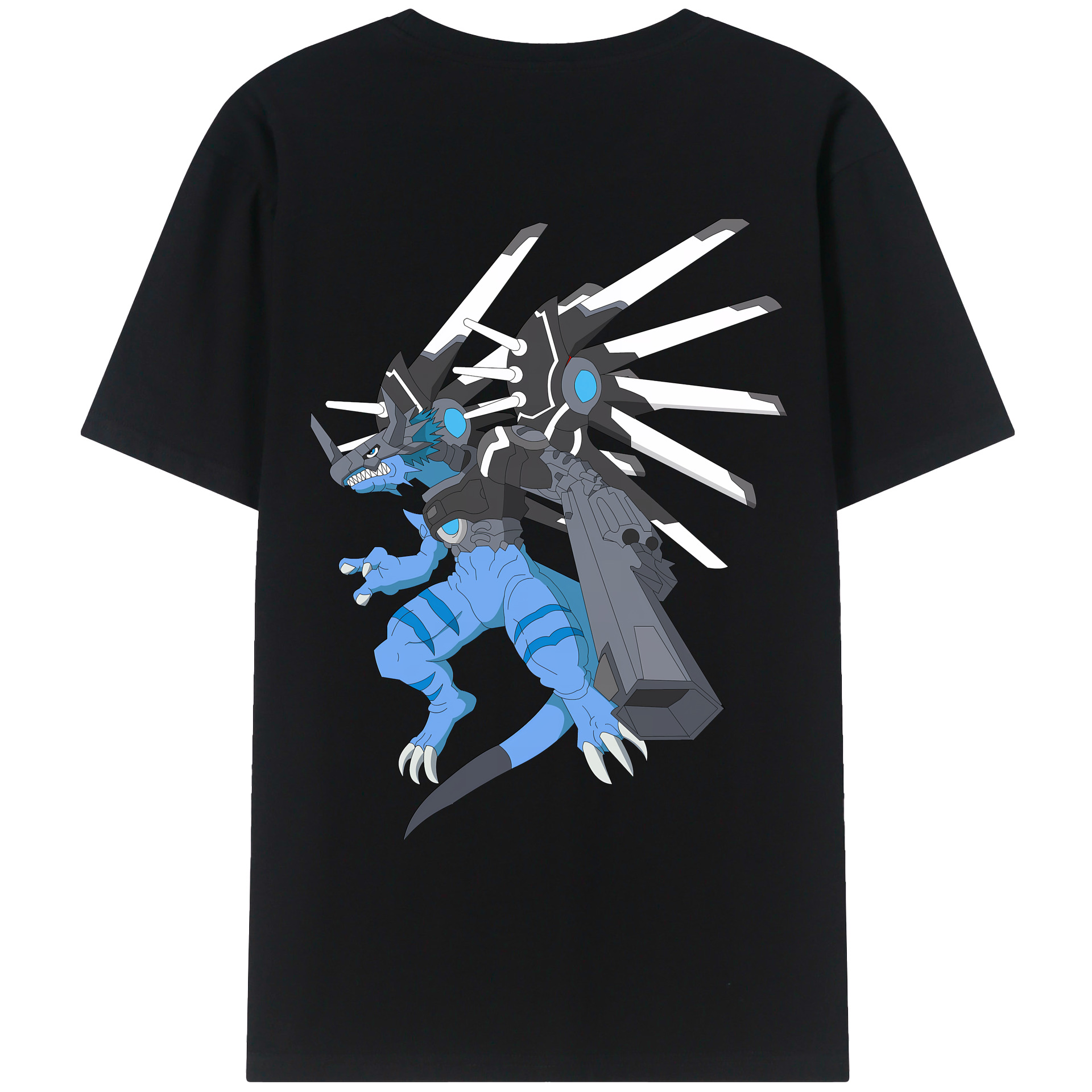 （画像用） Digimon デジタルモンスター/デジモン 綿100％ メンズ半袖Tシャツ（バックプリント） 通気性