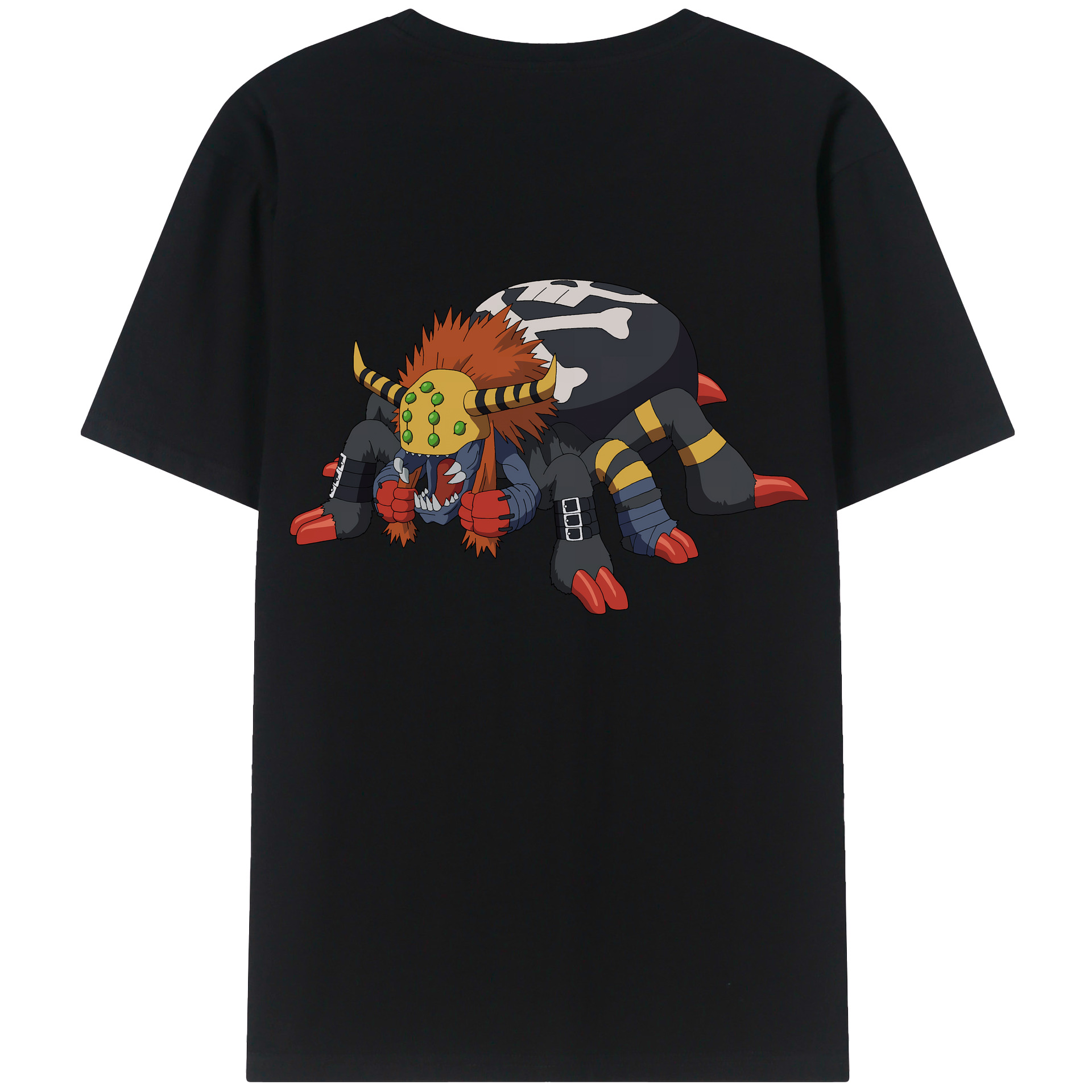 （画像用） Digimon デジタルモンスター/デジモン 綿100％ メンズ半袖Tシャツ（バックプリント） 通気性