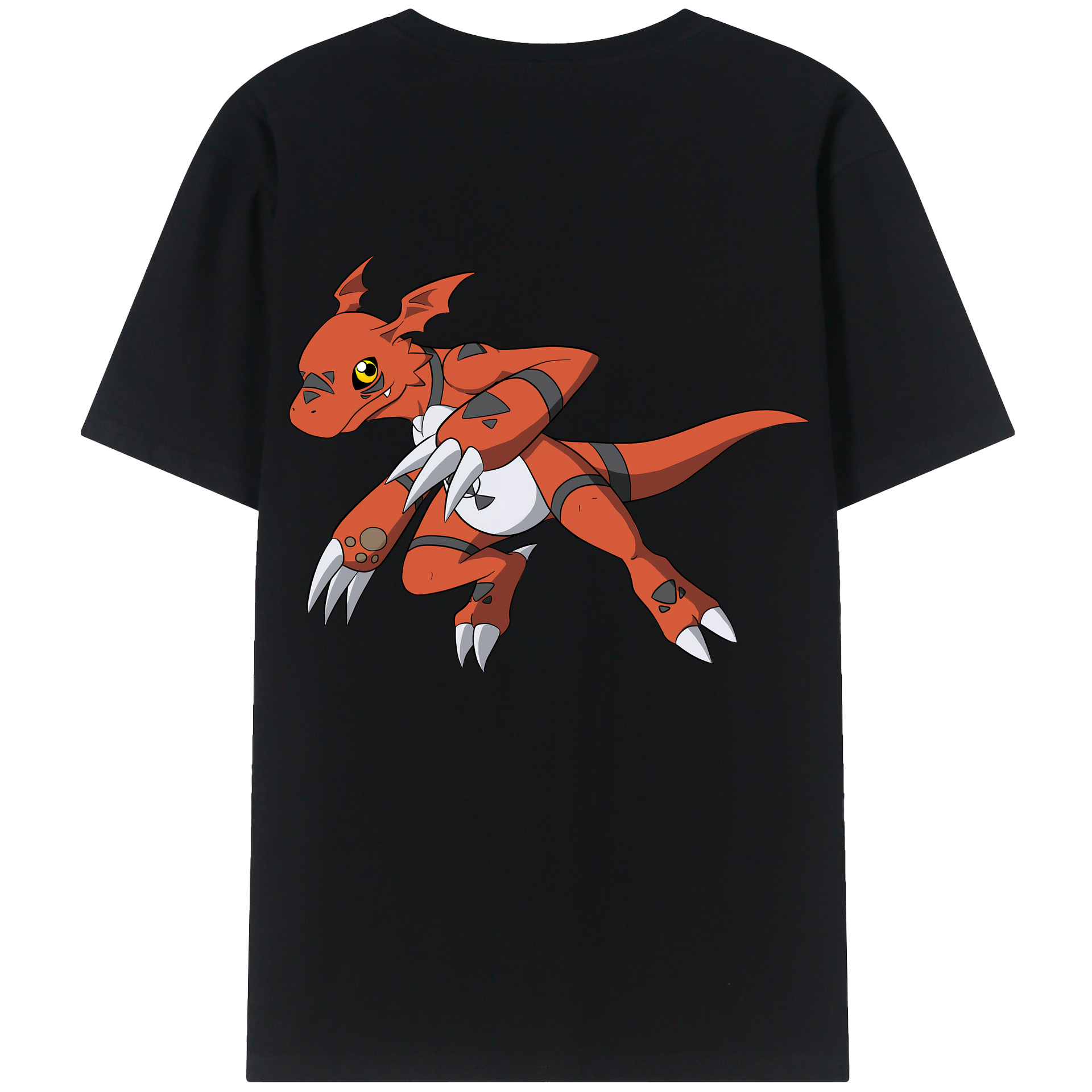 （画像用） Digimon デジタルモンスター/デジモン 綿100％ メンズ半袖Tシャツ（バックプリント） 通気性