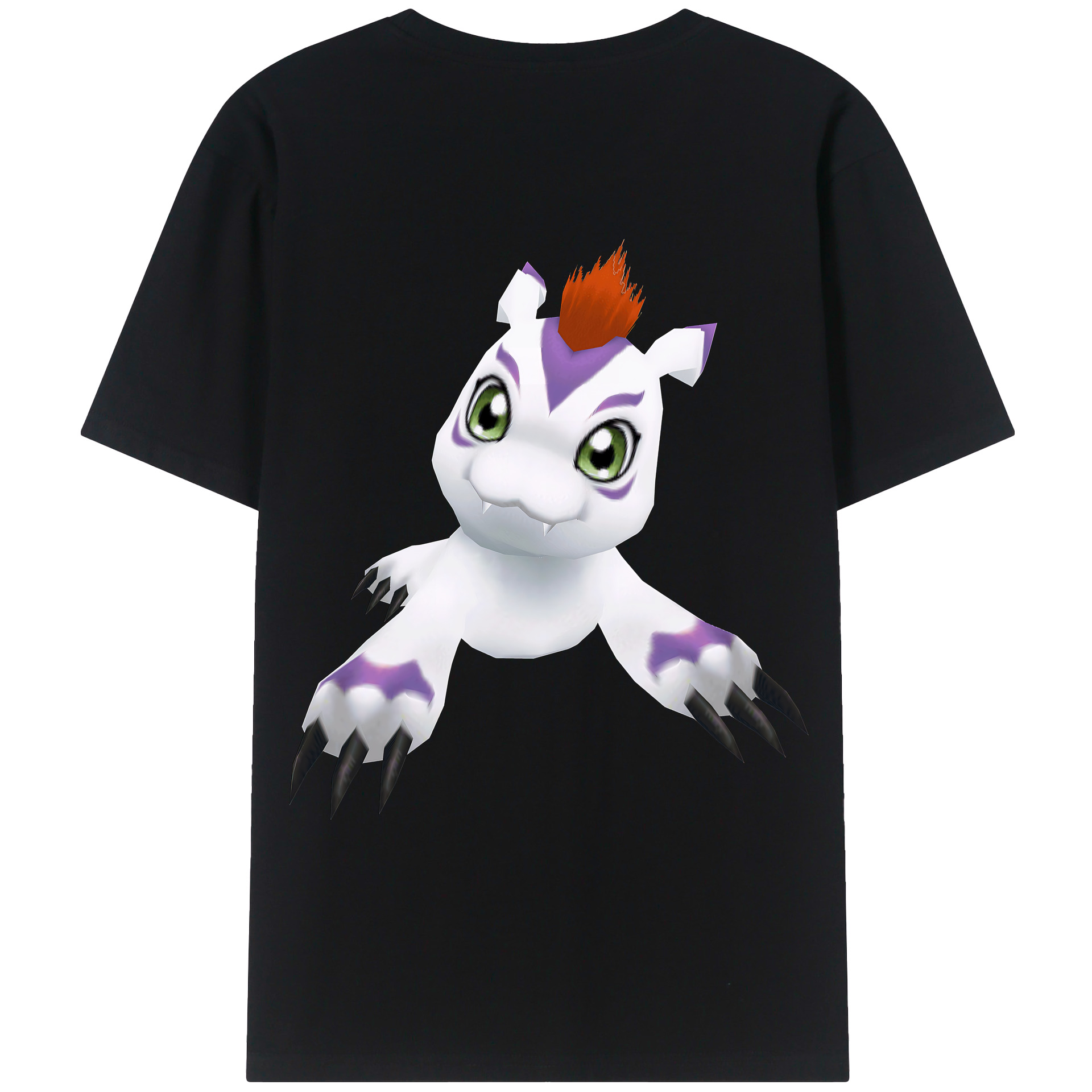 （画像用） Digimon デジタルモンスター/デジモン 綿100％ メンズ半袖Tシャツ（バックプリント） 通気性