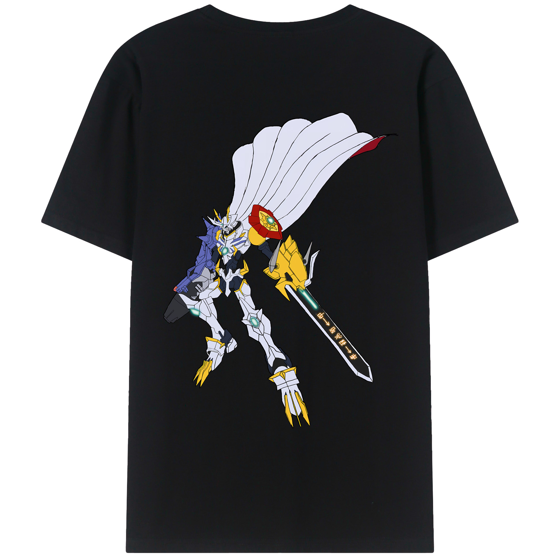 （画像用） Digimon デジタルモンスター/デジモン 綿100％ メンズ半袖Tシャツ（バックプリント） 通気性