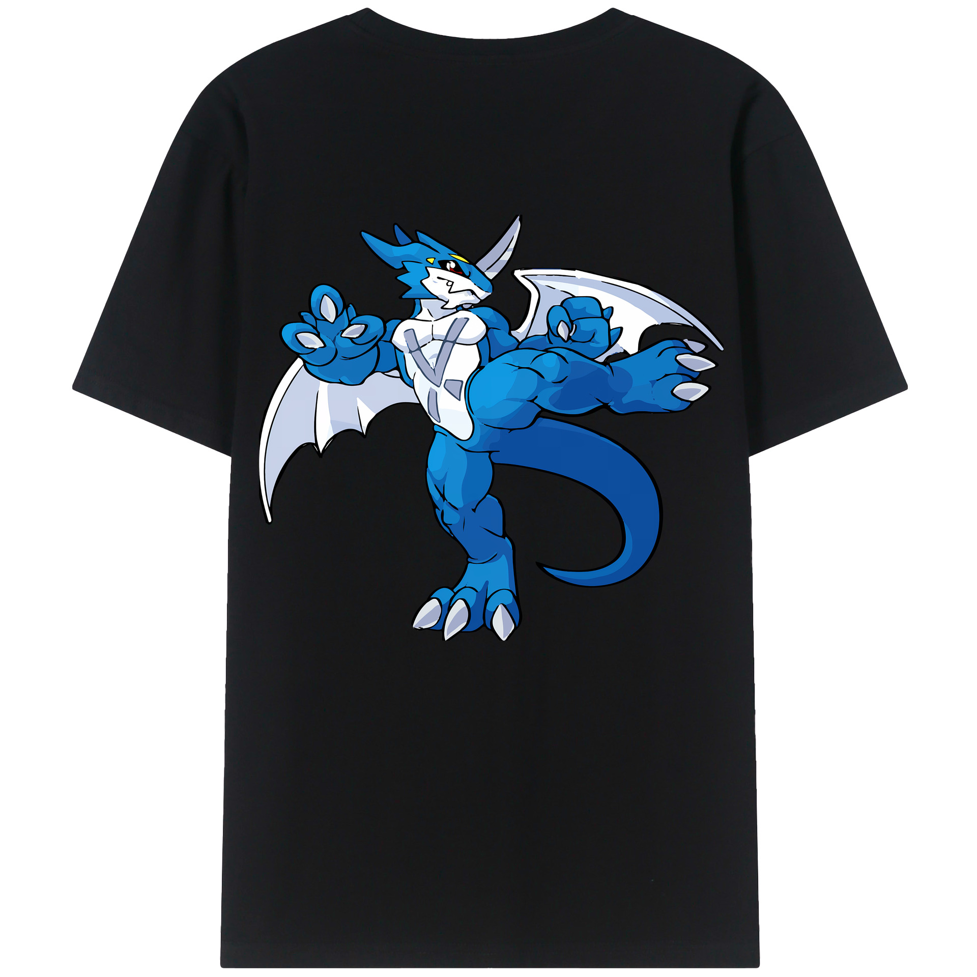 （画像用） Digimon デジタルモンスター/デジモン 綿100％ メンズ半袖Tシャツ（バックプリント） 通気性