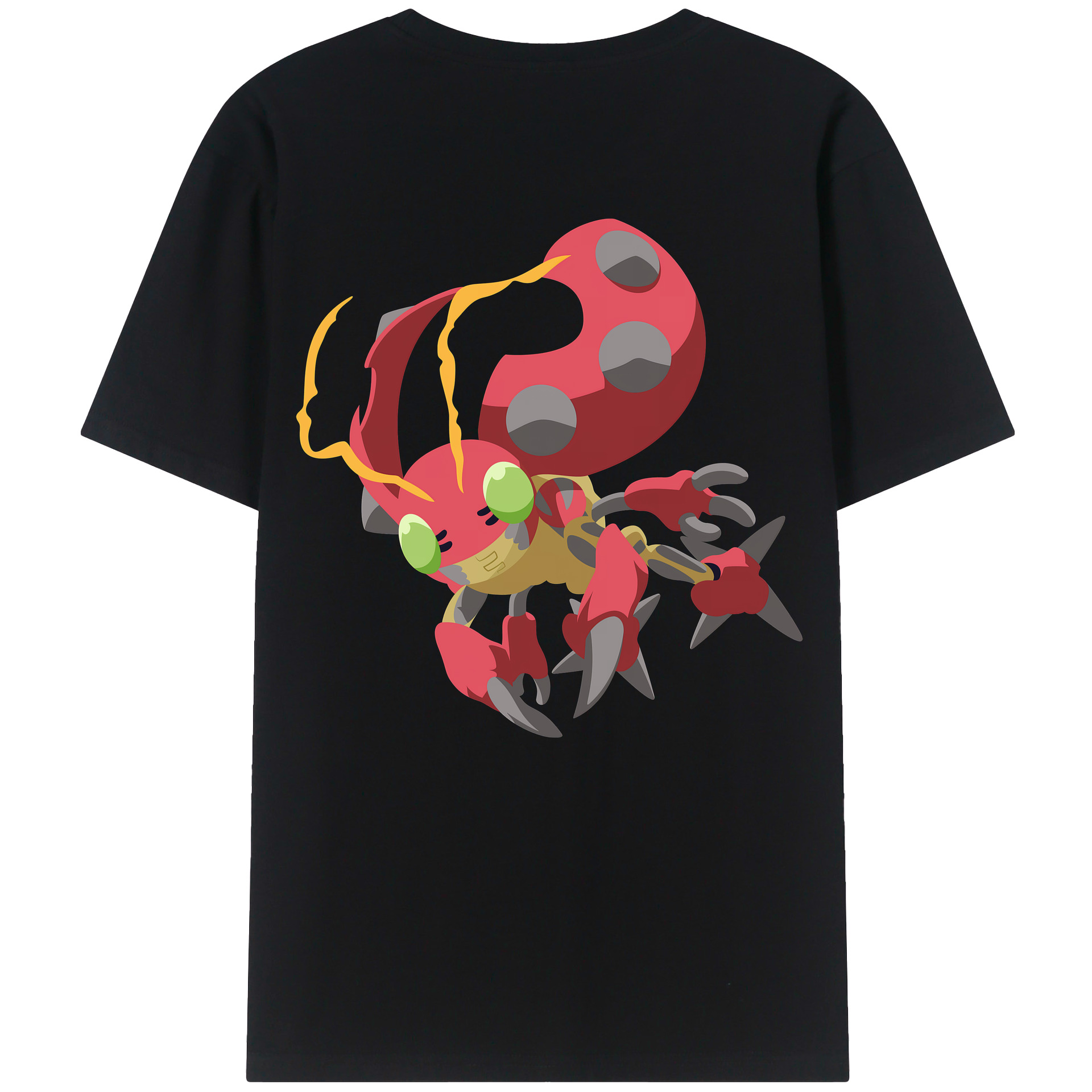 （画像用） Digimon デジタルモンスター/デジモン 綿100％ メンズ半袖Tシャツ（バックプリント） 通気性