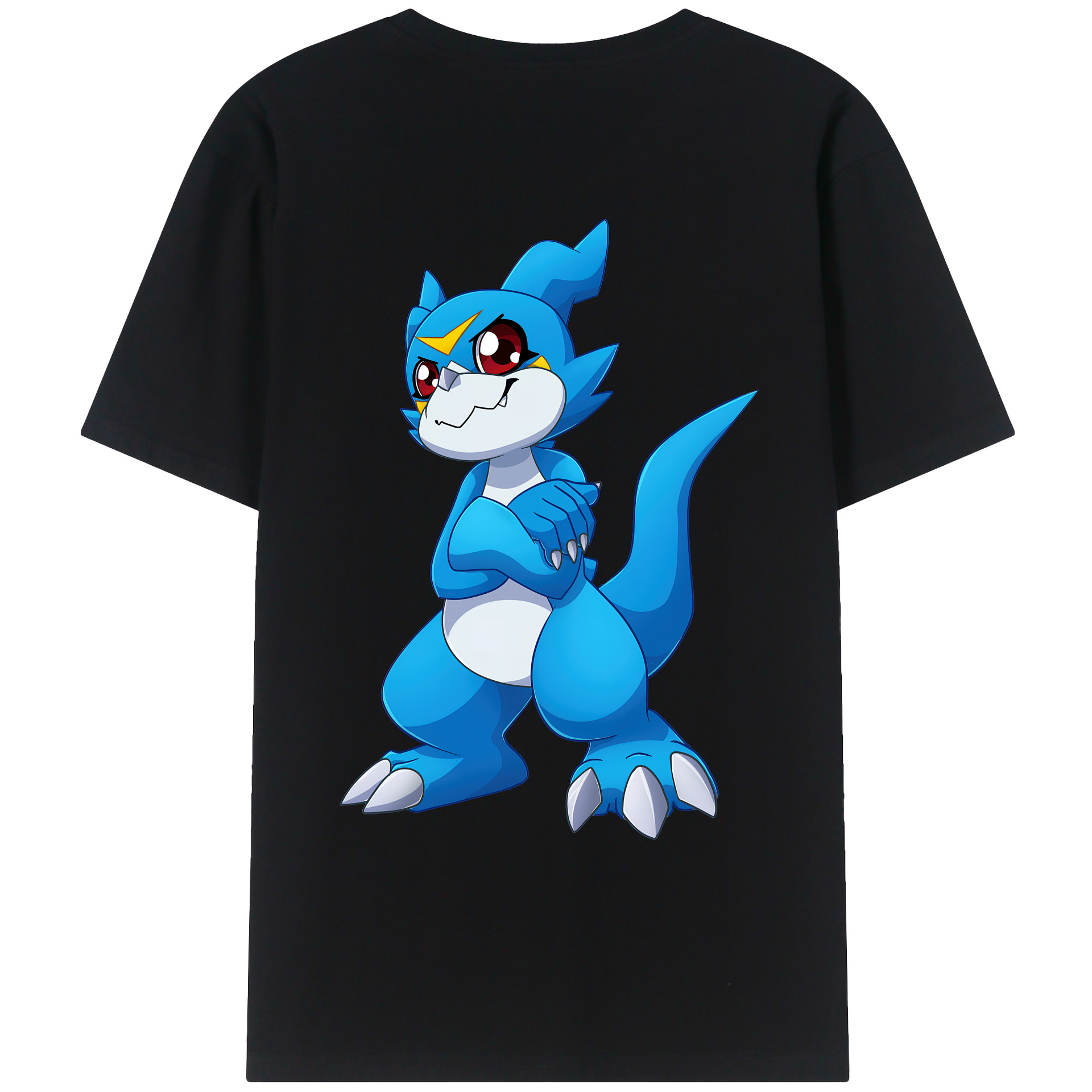 （画像用） Digimon デジタルモンスター/デジモン 綿100％ メンズ半袖Tシャツ（バックプリント） 通気性