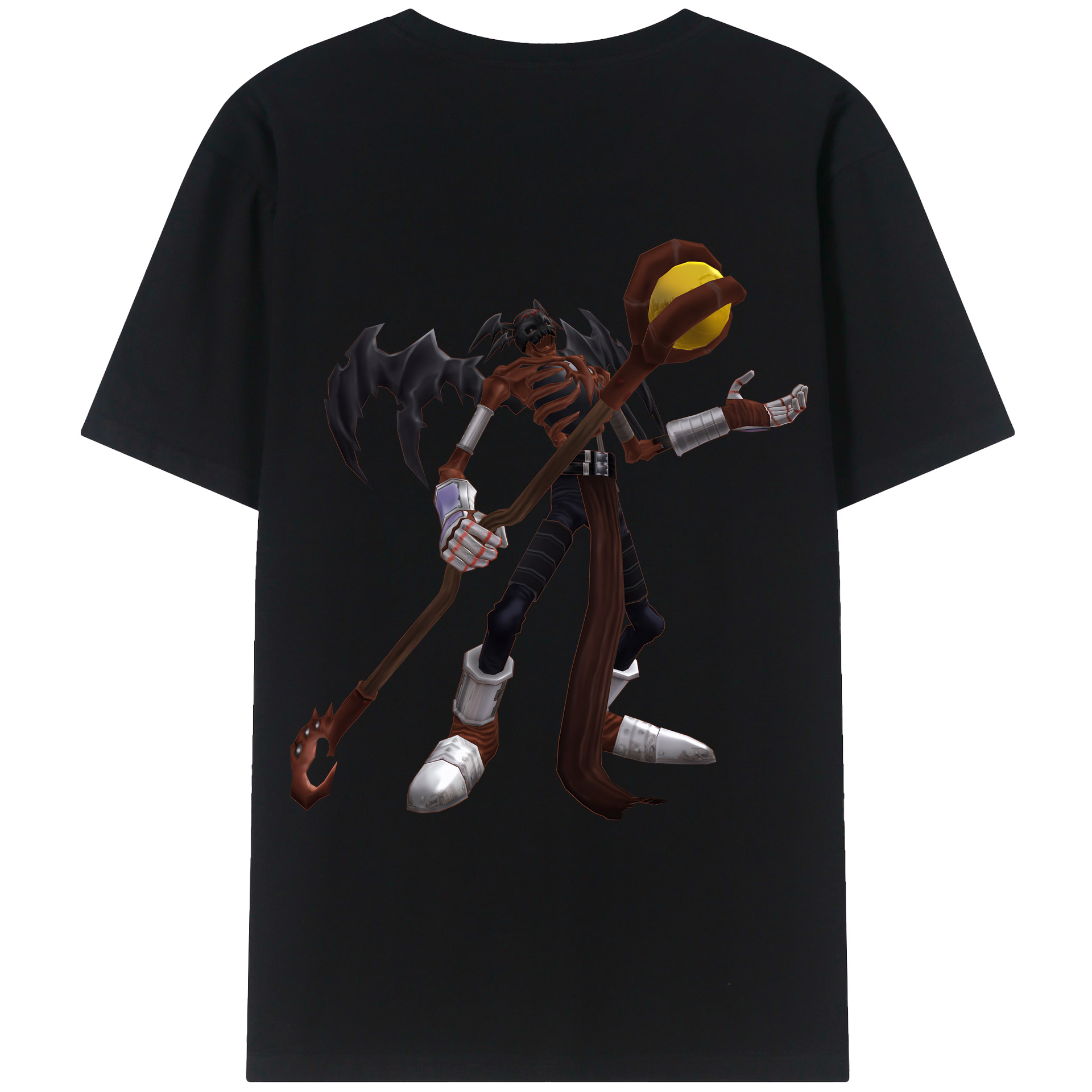 （画像用） Digimon デジタルモンスター/デジモン 綿100％ メンズ半袖Tシャツ（バックプリント） 通気性