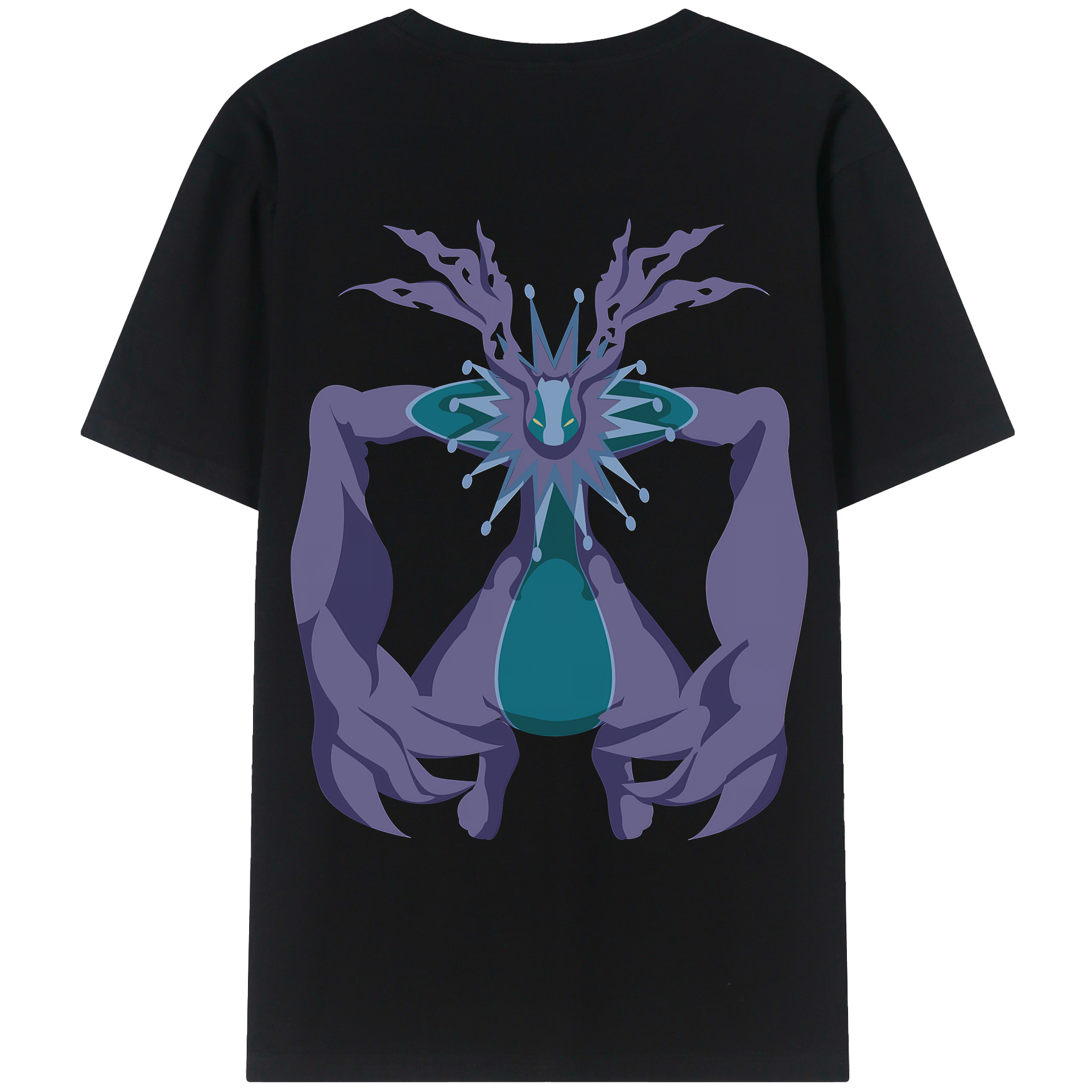 （画像用） Digimon デジタルモンスター/デジモン 綿100％ メンズ半袖Tシャツ（バックプリント） 通気性