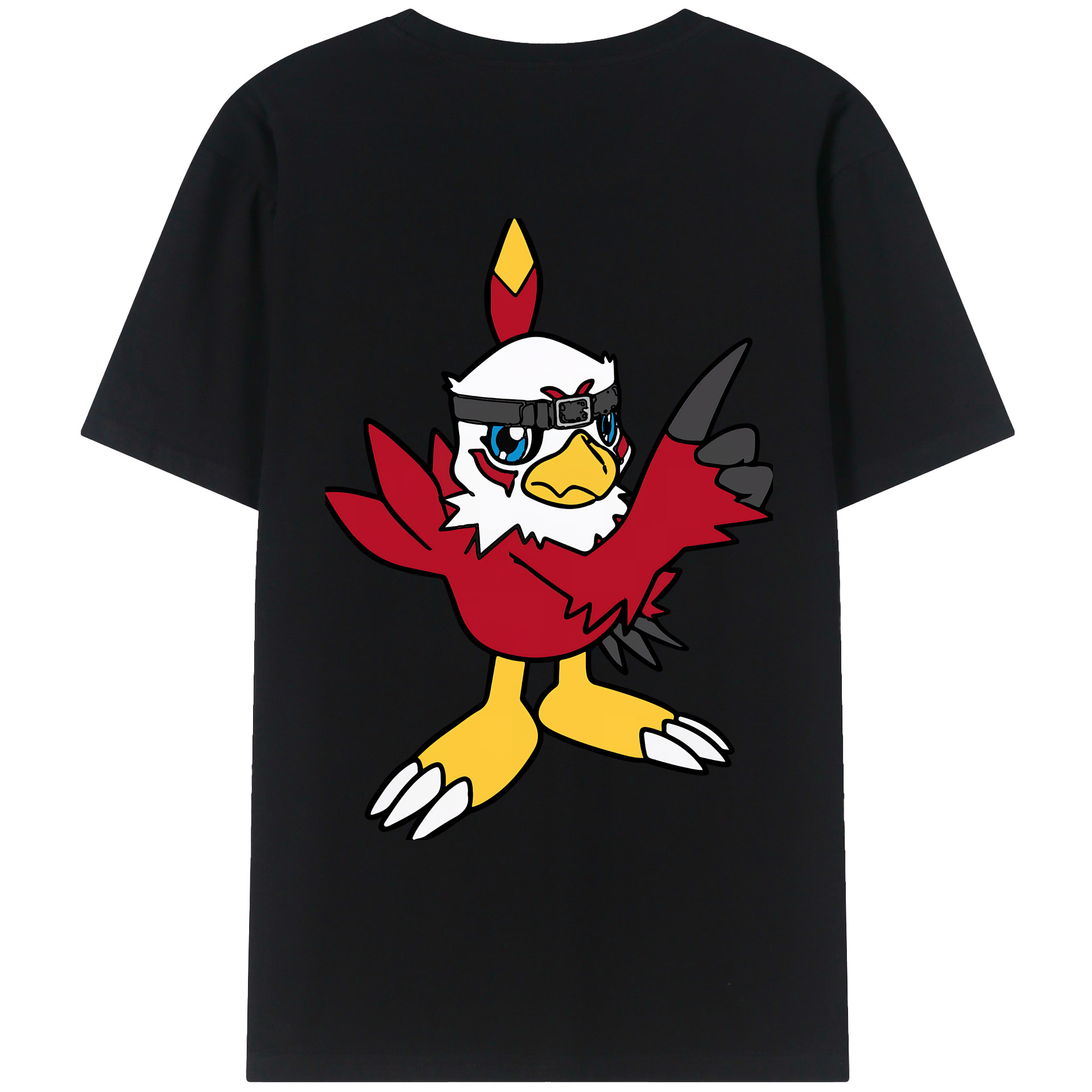 （画像用） Digimon デジタルモンスター/デジモン 綿100％ メンズ半袖Tシャツ（バックプリント） 通気性
