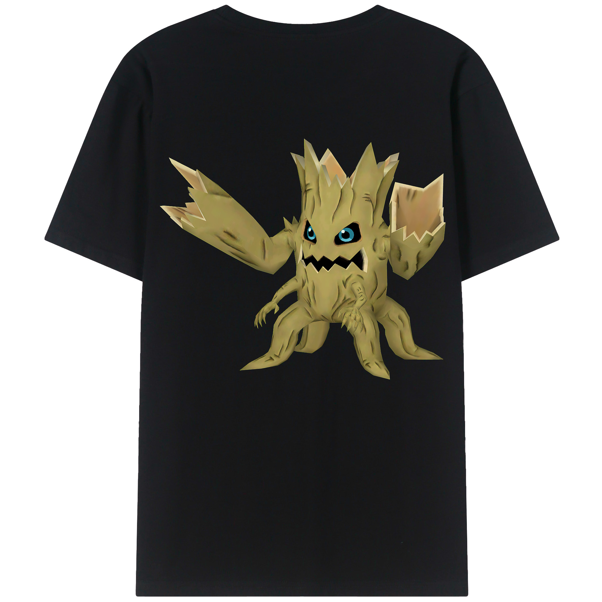（画像用） Digimon デジタルモンスター/デジモン 綿100％ メンズ半袖Tシャツ（バックプリント） 通気性