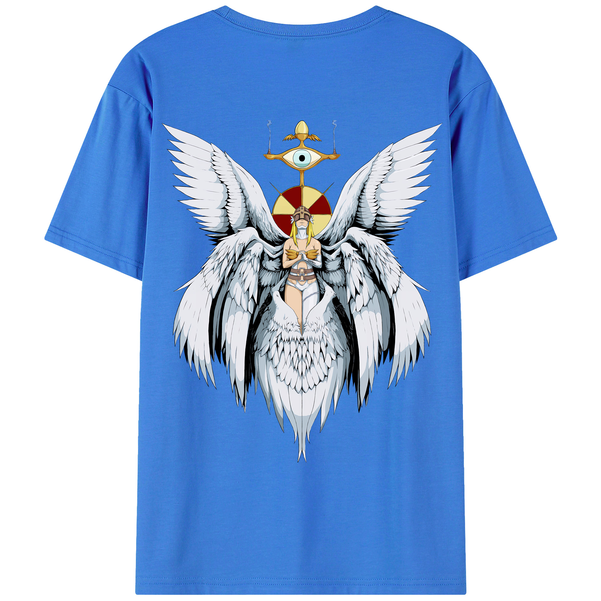 （画像用） Digimon デジタルモンスター/デジモン 綿100％ メンズ半袖Tシャツ（バックプリント） 通気性