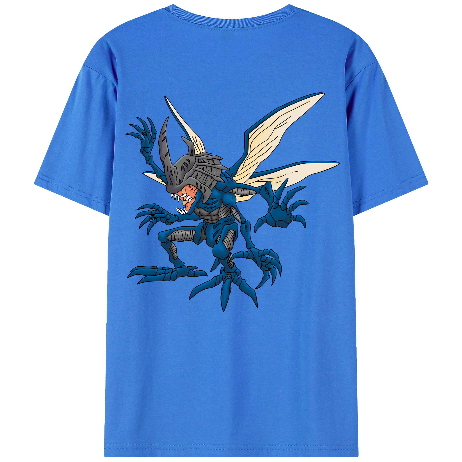 （画像用） Digimon デジタルモンスター/デジモン 綿100％ メンズ半袖Tシャツ（バックプリント） 通気性