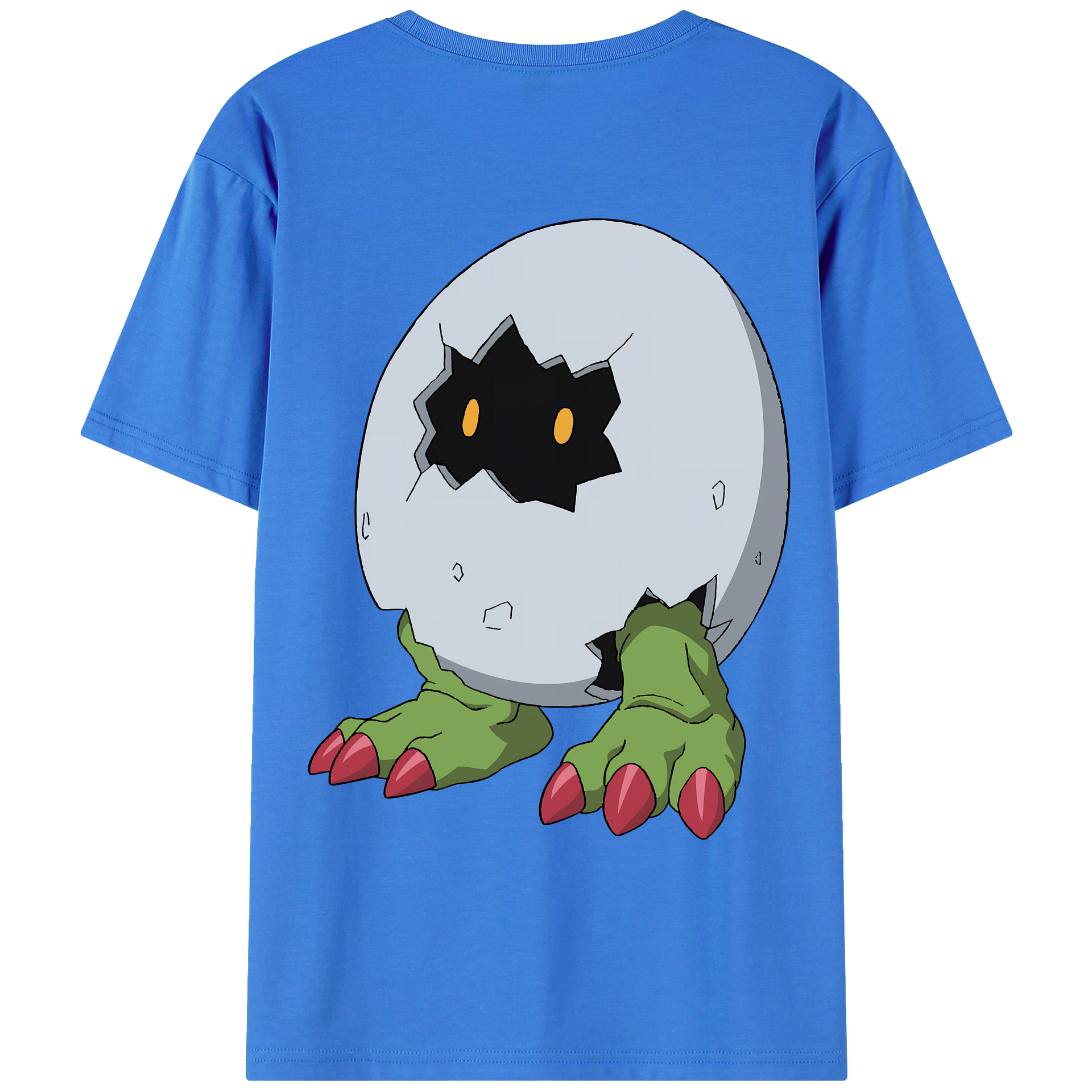 （画像用） Digimon デジタルモンスター/デジモン 綿100％ メンズ半袖Tシャツ（バックプリント） 通気性