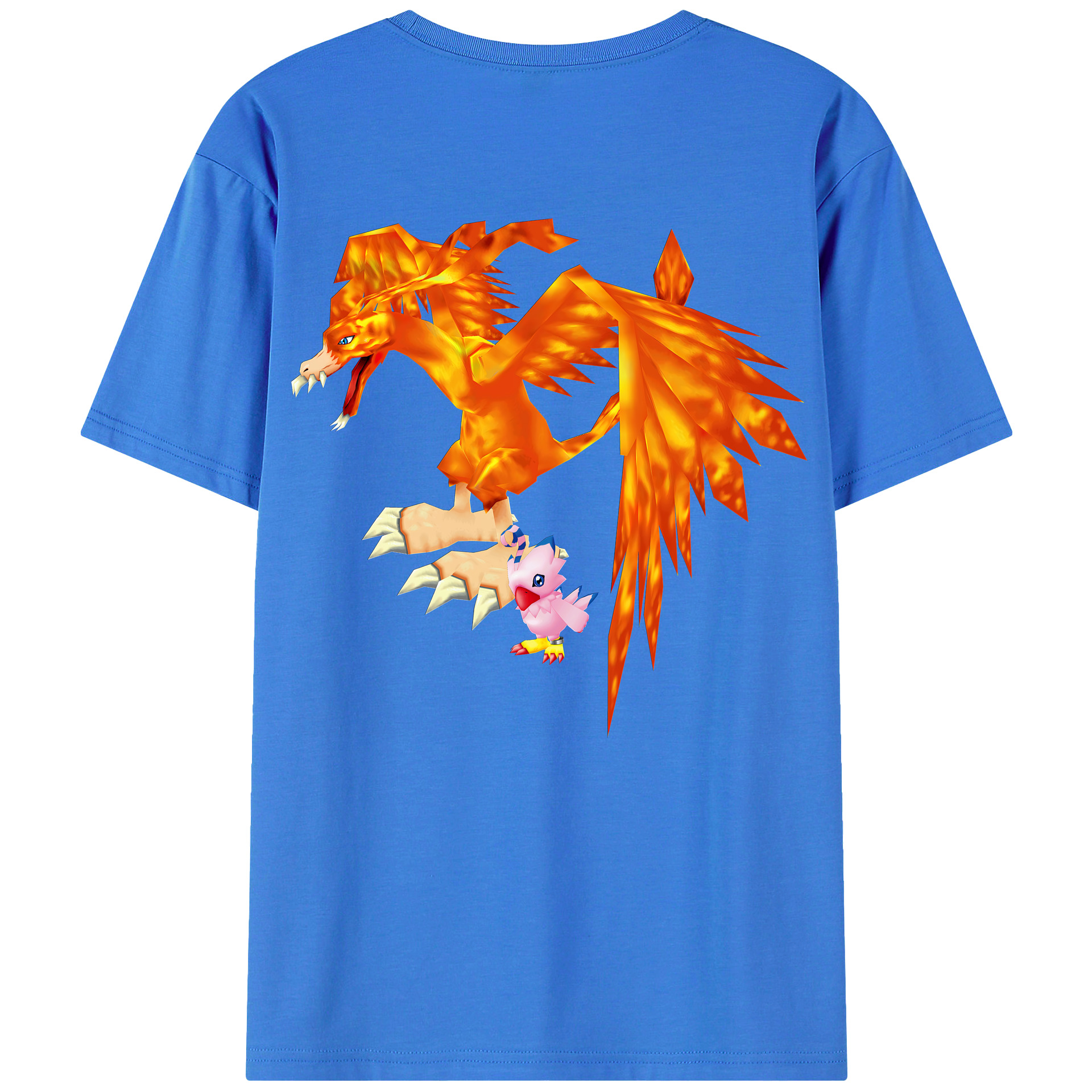 （画像用） Digimon デジタルモンスター/デジモン 綿100％ メンズ半袖Tシャツ（バックプリント） 通気性