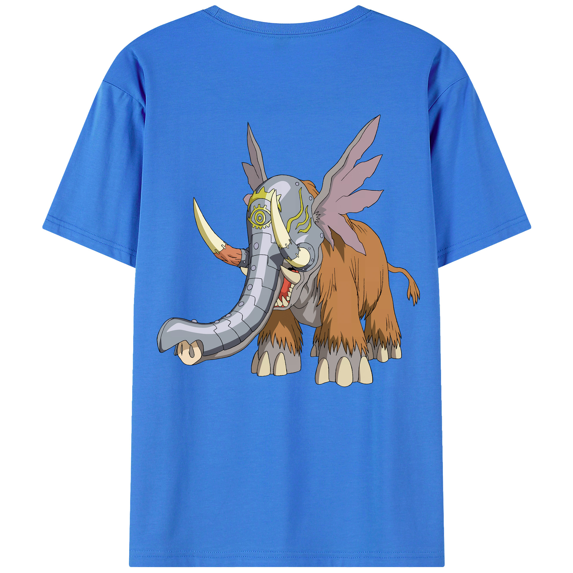 （画像用） Digimon デジタルモンスター/デジモン 綿100％ メンズ半袖Tシャツ（バックプリント） 通気性