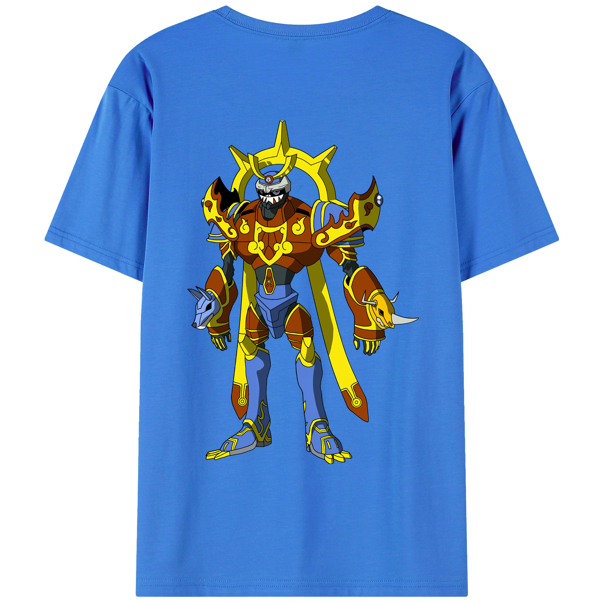 （画像用） Digimon デジタルモンスター/デジモン 綿100％ メンズ半袖Tシャツ（バックプリント） 通気性