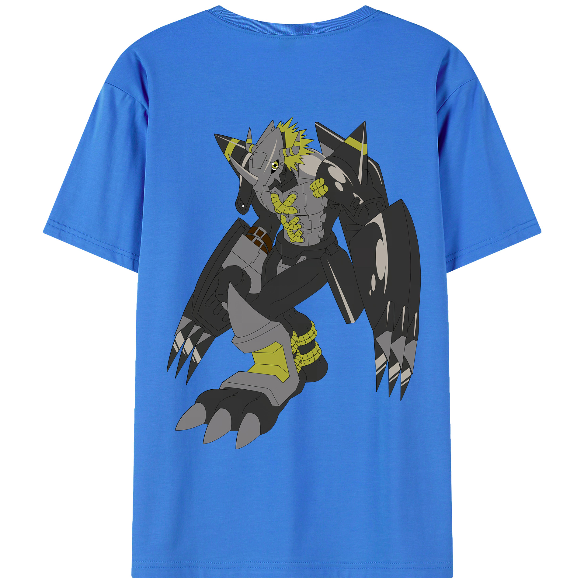 （画像用） Digimon デジタルモンスター/デジモン 綿100％ メンズ半袖Tシャツ（バックプリント） 通気性