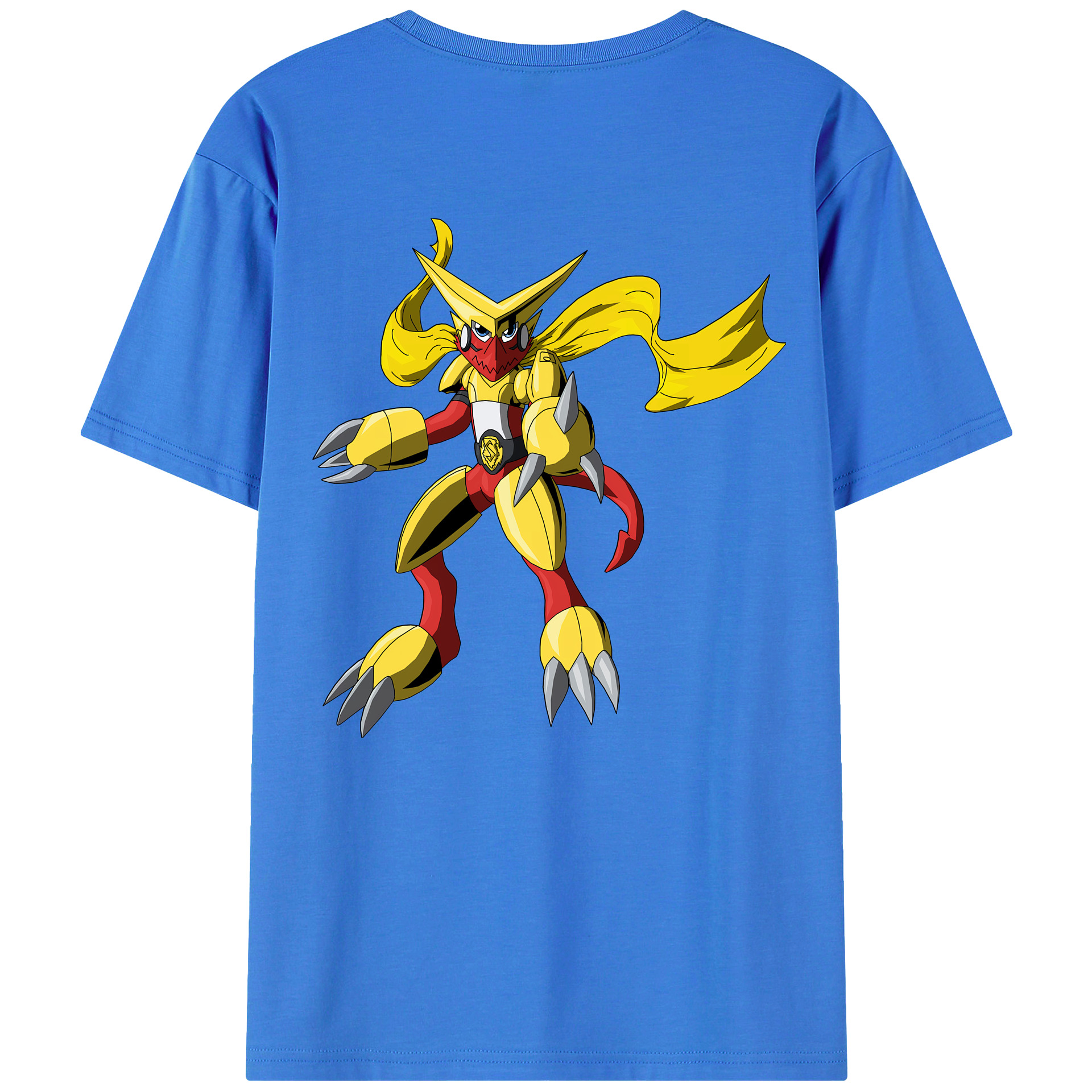 （画像用） Digimon デジタルモンスター/デジモン 綿100％ メンズ半袖Tシャツ（バックプリント） 通気性