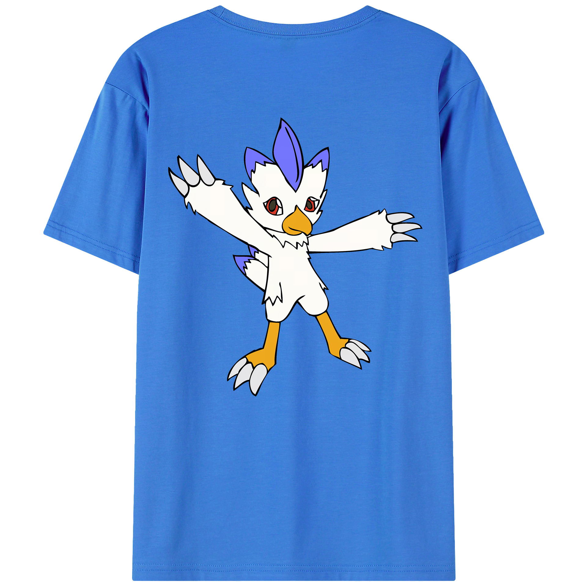 （画像用） Digimon デジタルモンスター/デジモン 綿100％ メンズ半袖Tシャツ（バックプリント） 通気性