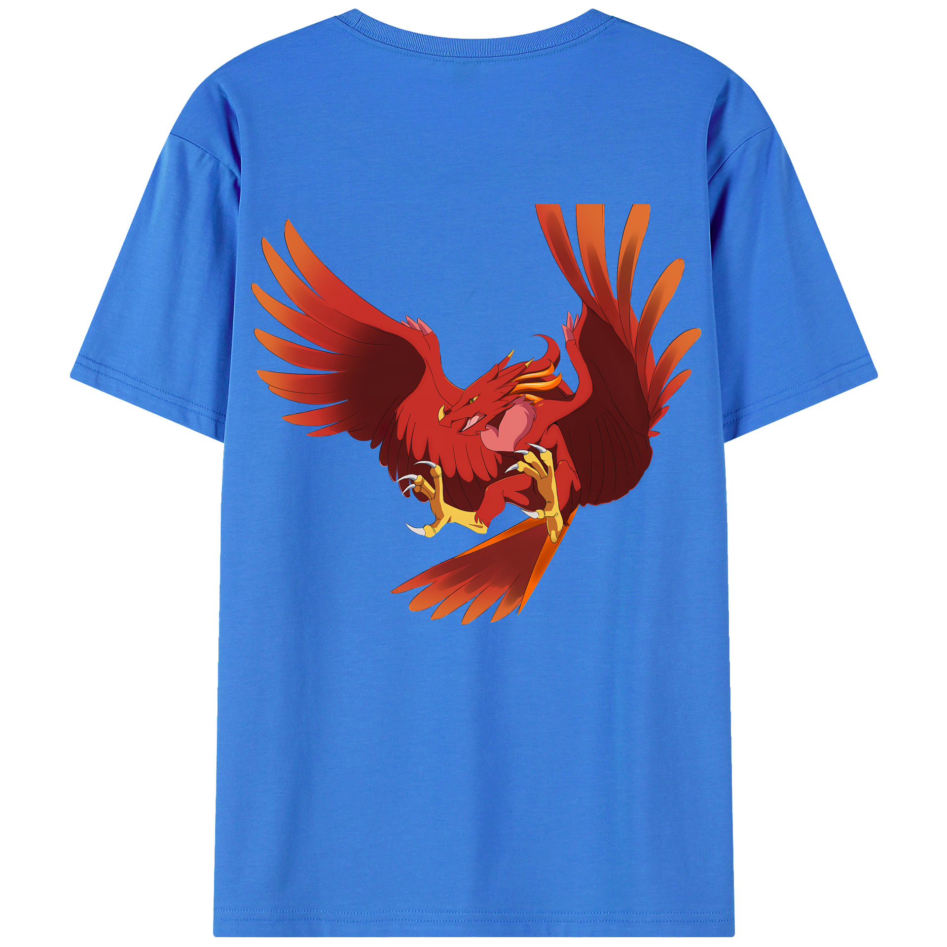 （画像用） Digimon デジタルモンスター/デジモン 綿100％ メンズ半袖Tシャツ（バックプリント） 通気性