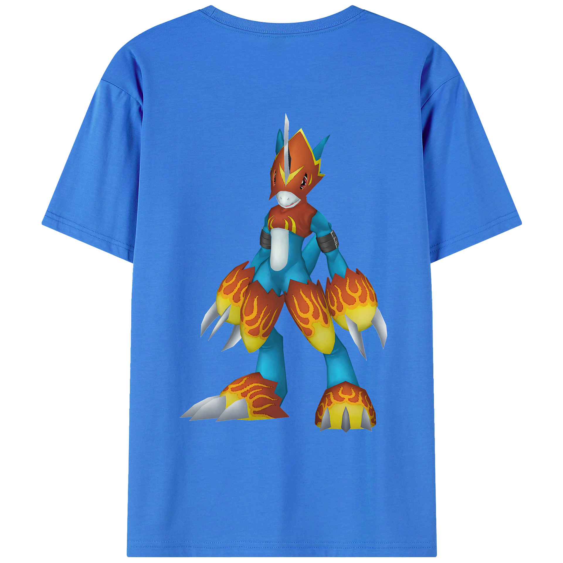 （画像用） Digimon デジタルモンスター/デジモン 綿100％ メンズ半袖Tシャツ（バックプリント） 通気性