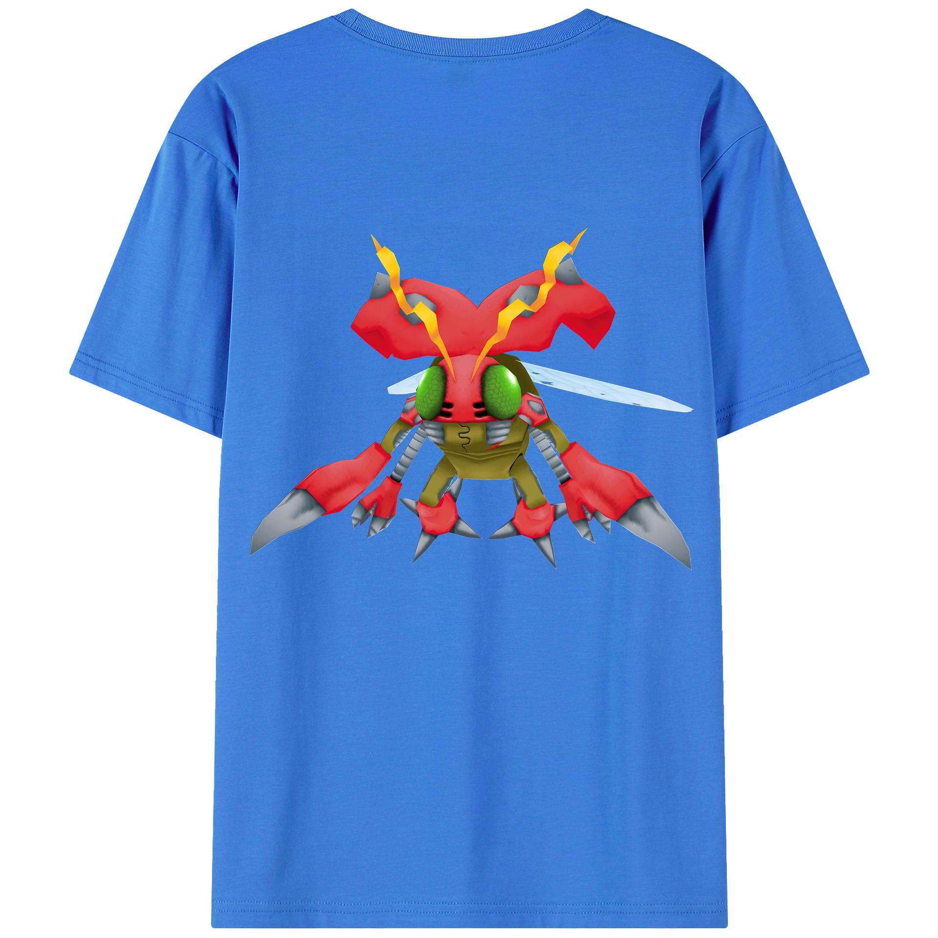 （画像用） Digimon デジタルモンスター/デジモン 綿100％ メンズ半袖Tシャツ（バックプリント） 通気性